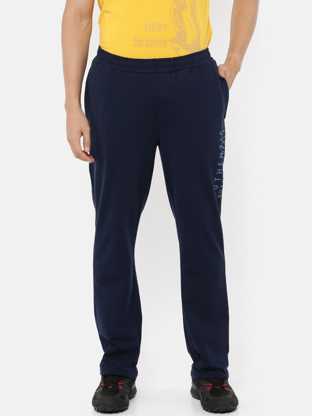 

Wildcraft Men Navy Blue Solid Active Track Pants