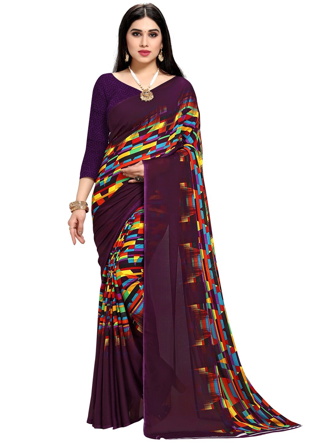 

KALINI Red & Black Pack of 3 Saree