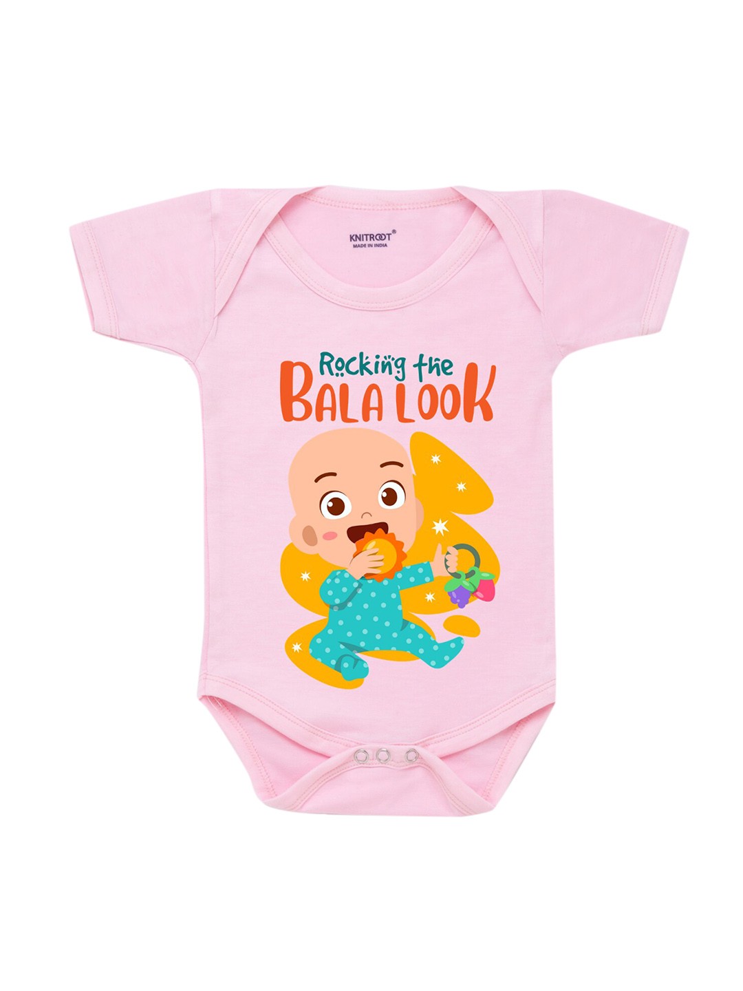 

KNITROOT Infant Kids Pink & Blue Printed Bodysuit