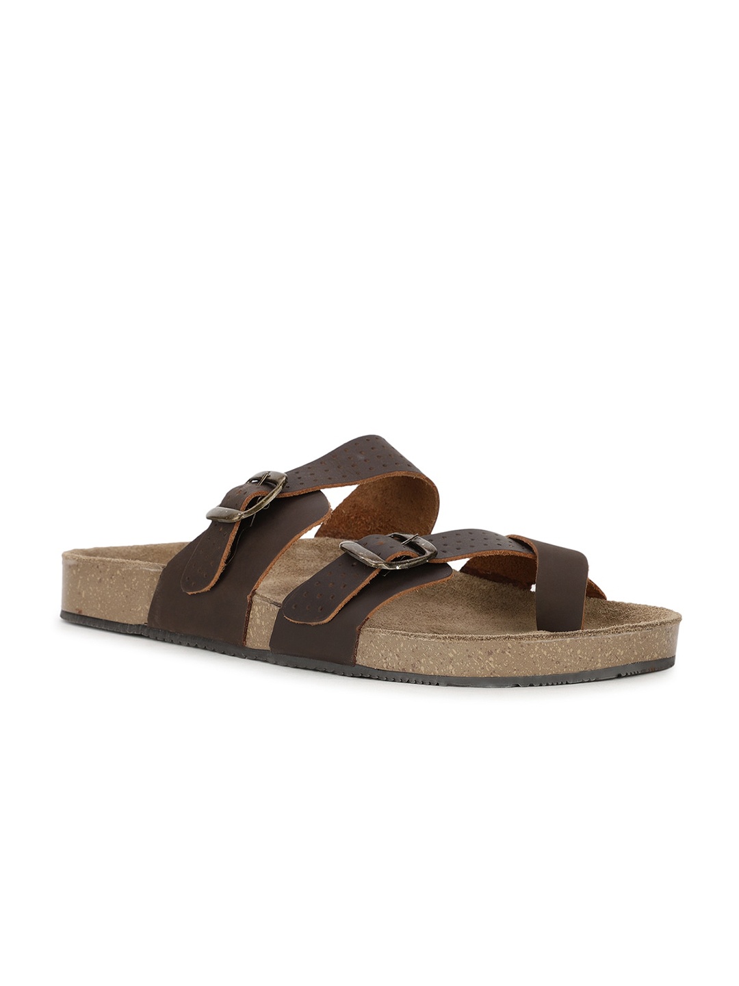 

Bata Men Brown Leather Comfort Sandals
