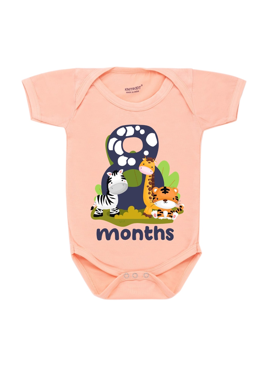 

KNITROOT Infant Kids Peach-Colored Graphic Print Bodysuit