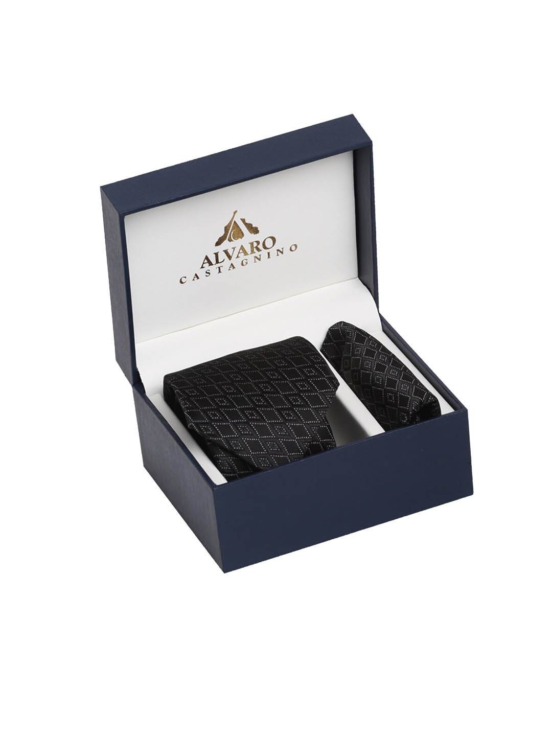 

Alvaro Castagnino Men Black Patterned Microfibre Accessory Gift Set