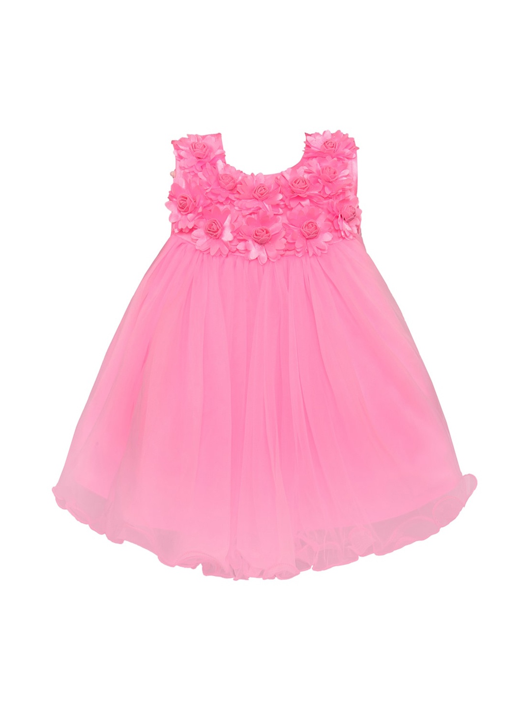 

Wish Karo Girls Pink Floral Net Dress
