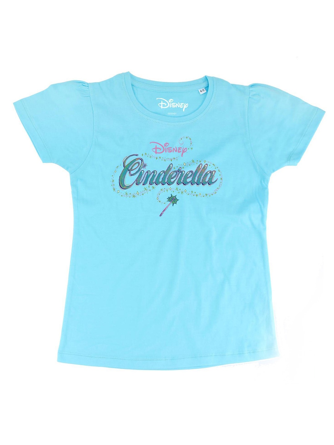 

Disney by Wear Your Mind Girls Blue Printed Pure Cotton Top