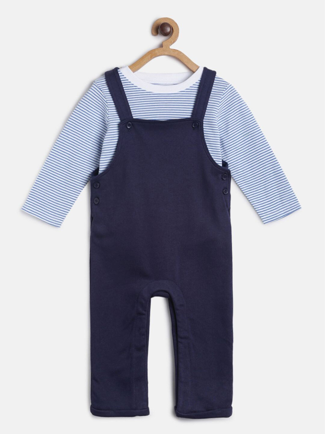 

MINI KLUB Boys Blue & Off White Striped T-shirt with Dungarees