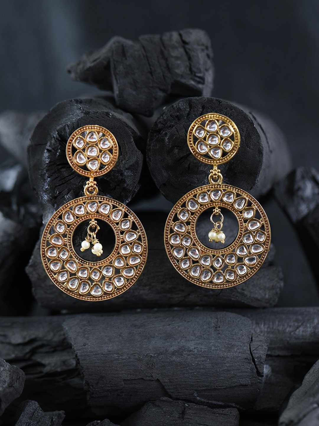 

Priyaasi Gold Contemporary Drop Earrings