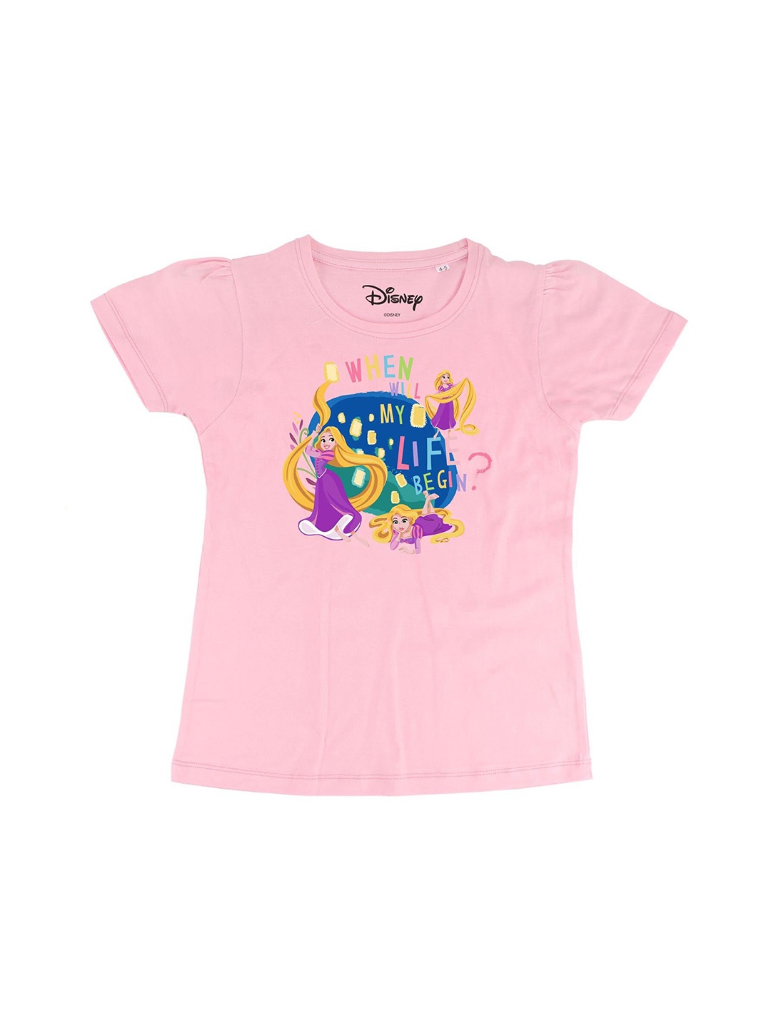 

Disney by Wear Your Mind Pink & Purple Rapunzel Print Regular Top