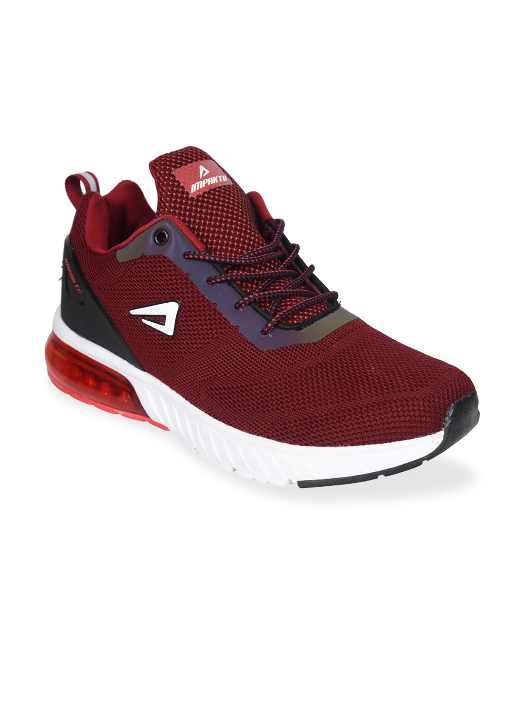 

IMPAKTO Men Maroon Mesh Running Shoes