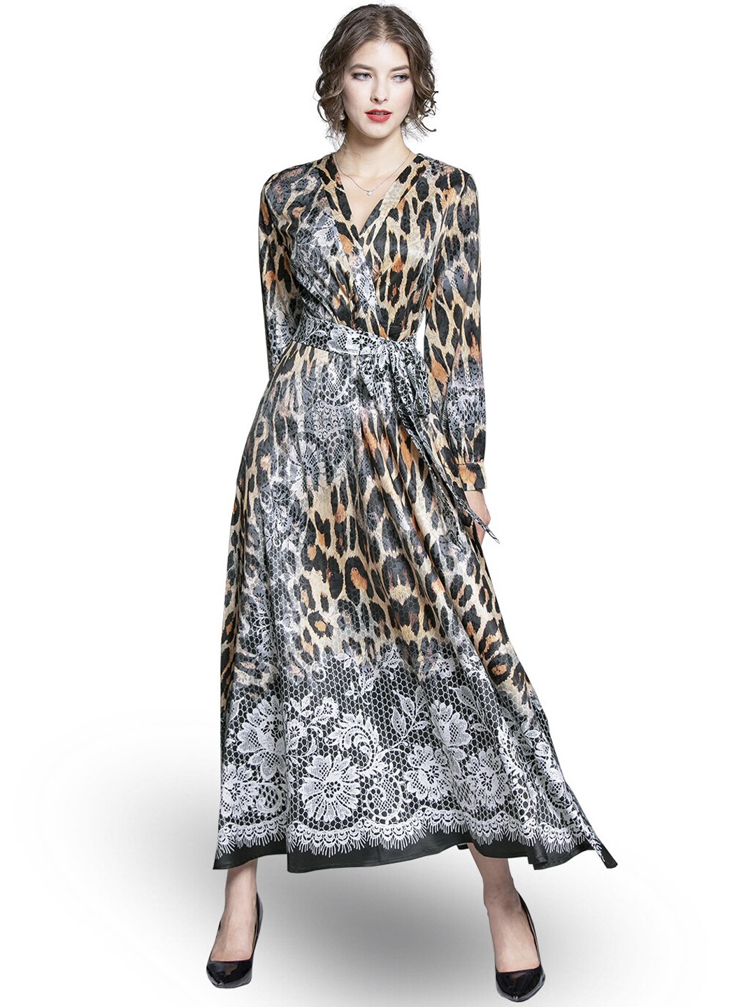 

JC Collection Brown Animal Printed Maxi Dress