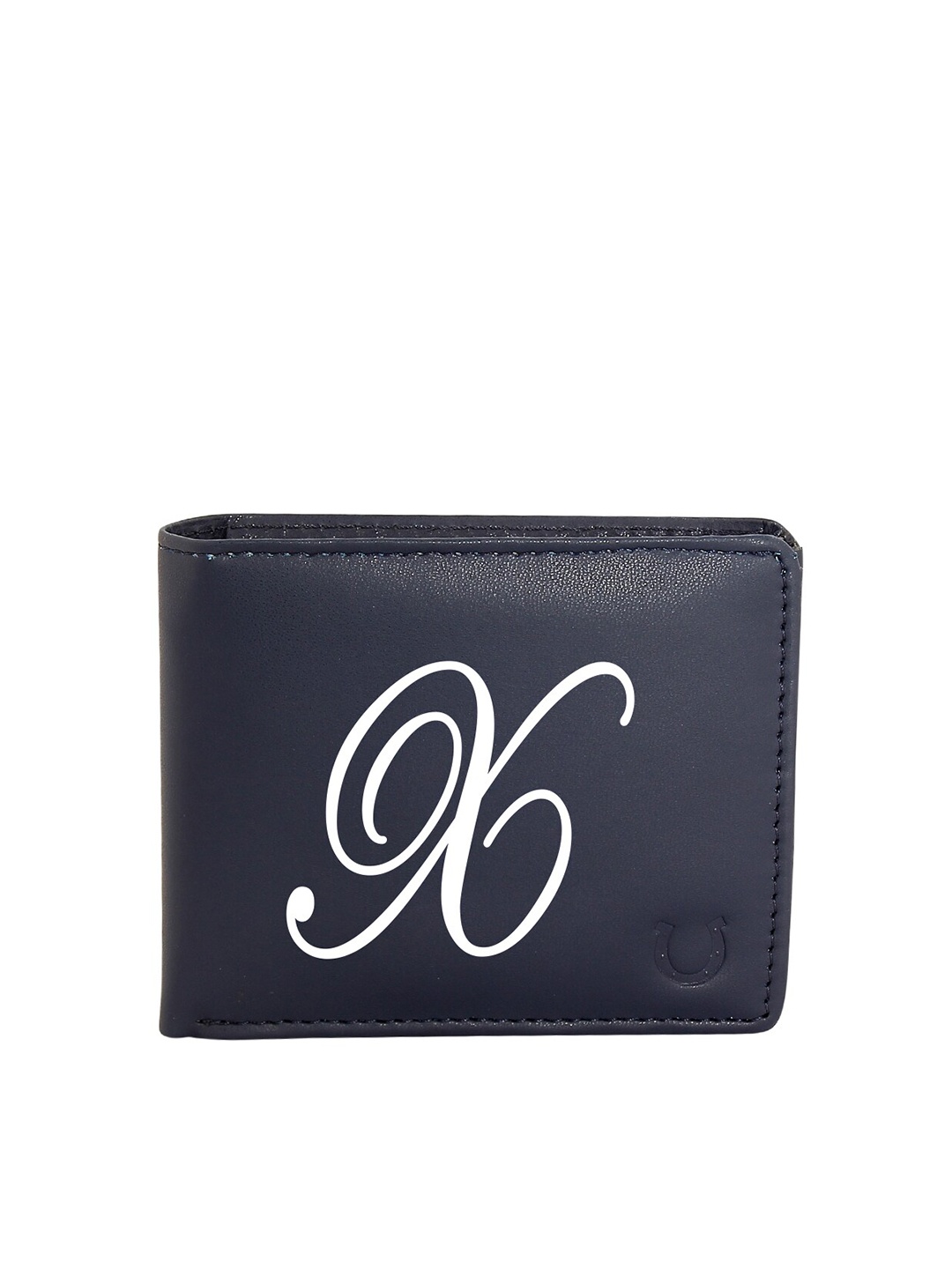 

Blacksmith Men Navy Blue & White Typography Printed PU Two Fold Wallet with SD Card Holder