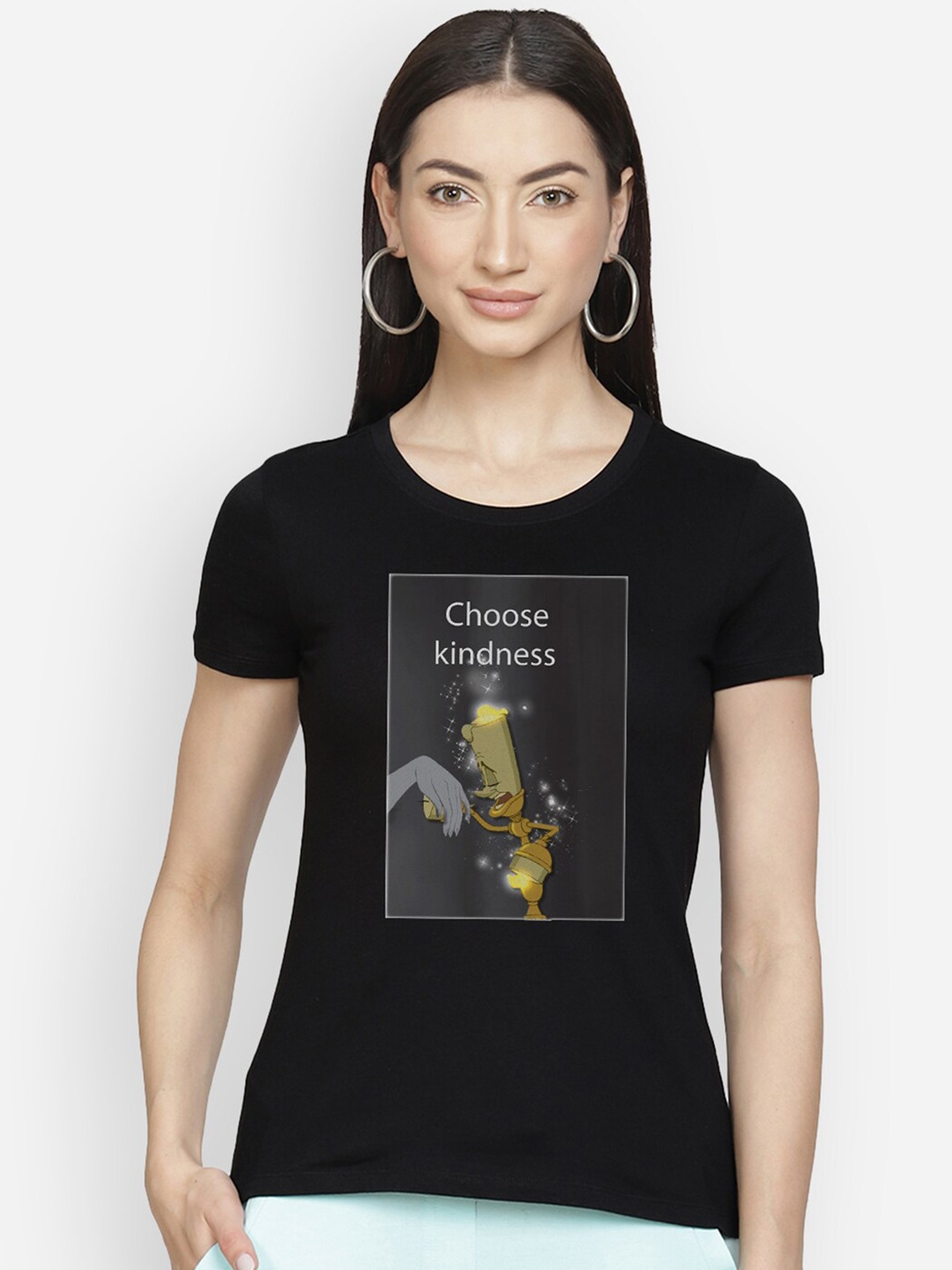 

Free Authority Women Black Disney Printed T-shirt