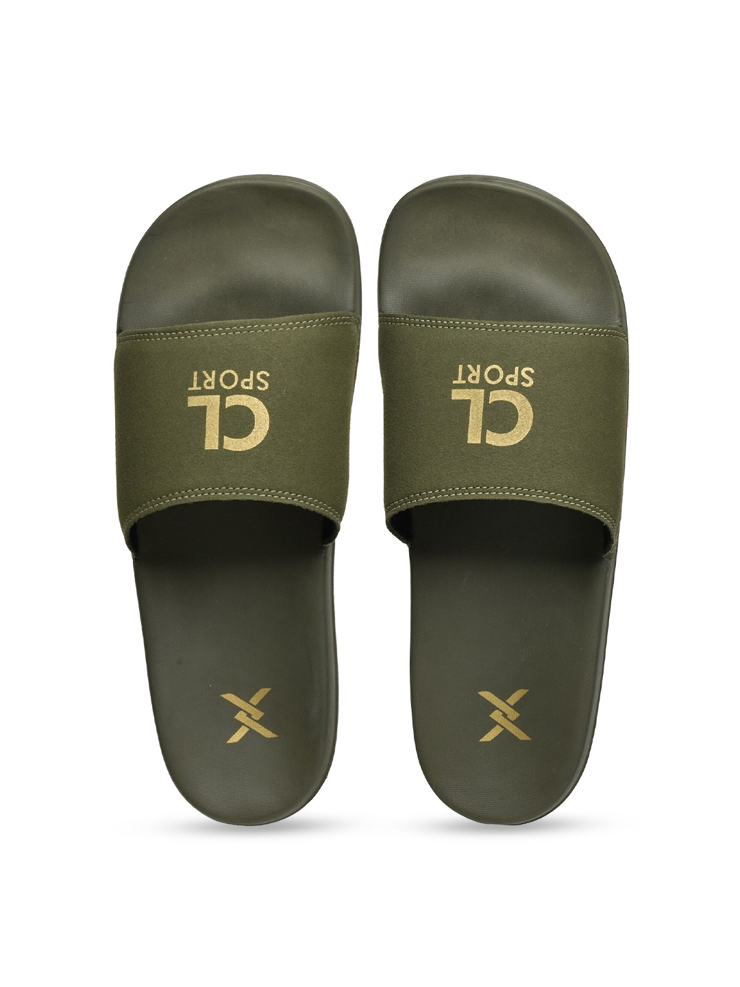 

Carlton London sports Men Olive Green Printed Sliders