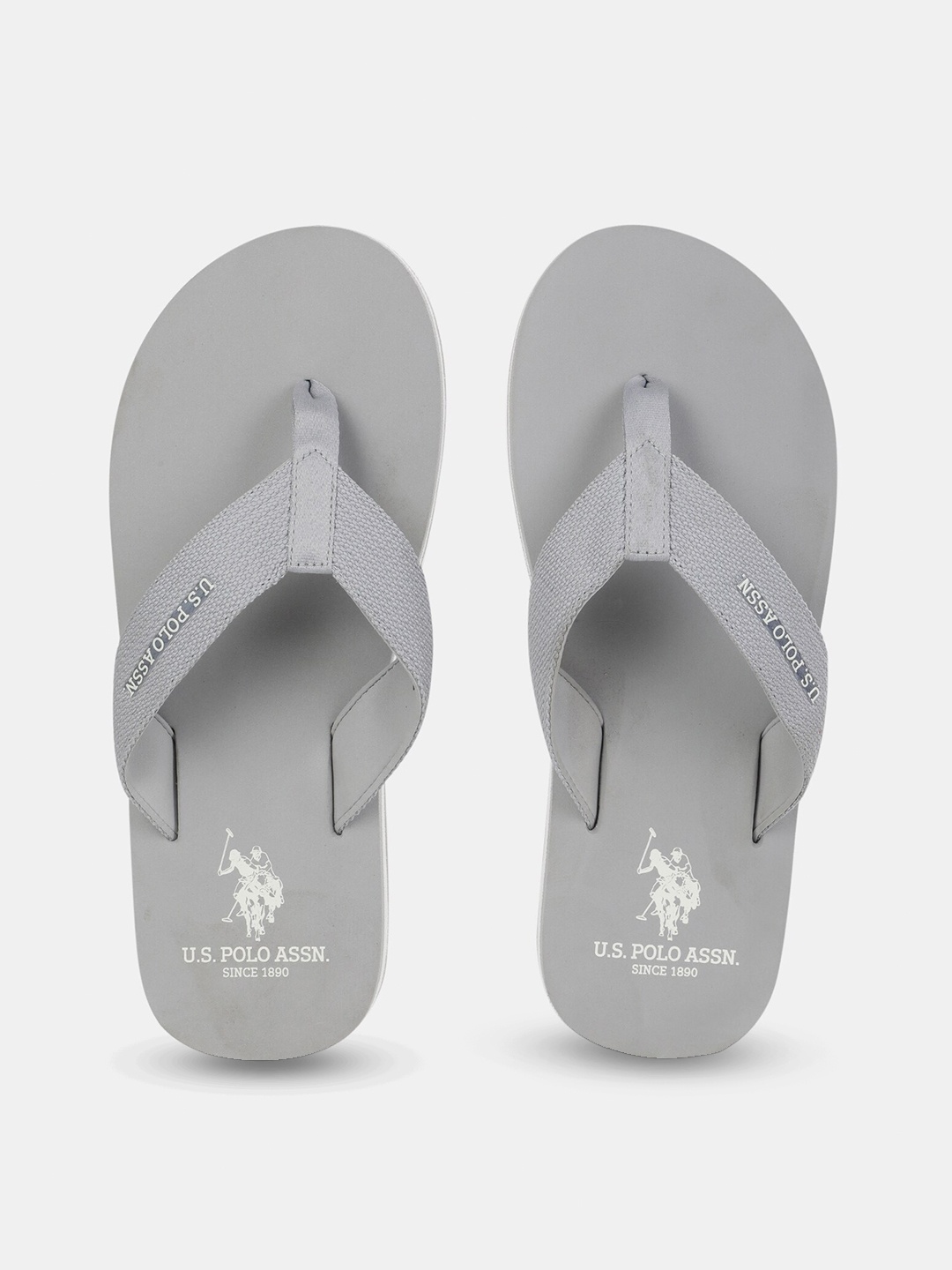 

U S Polo Assn Men Grey & White Printed Thong Flip-Flops