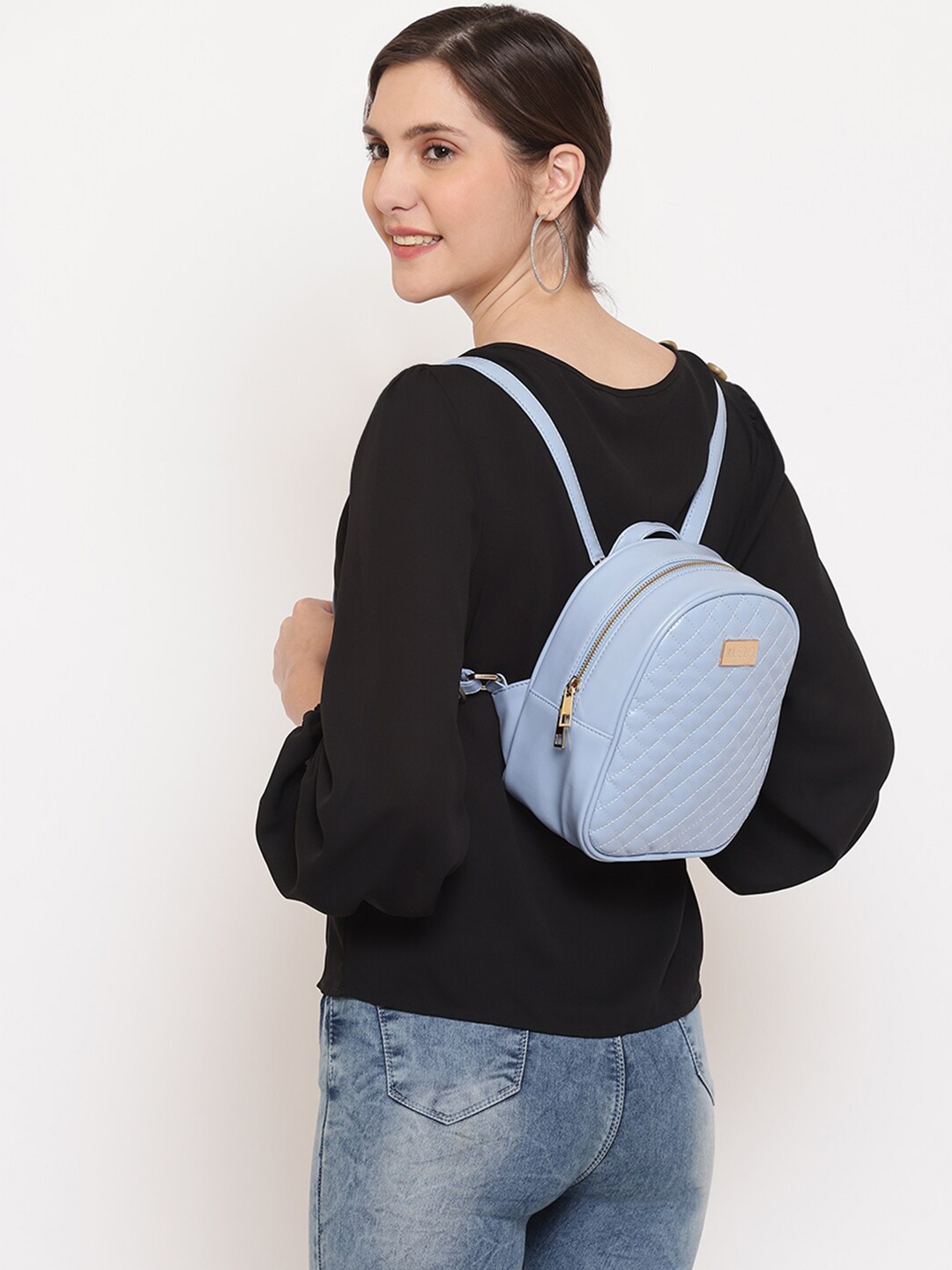 

KLEIO Women Quilted Multifunctional Sling Come Backpack, Turquoise blue
