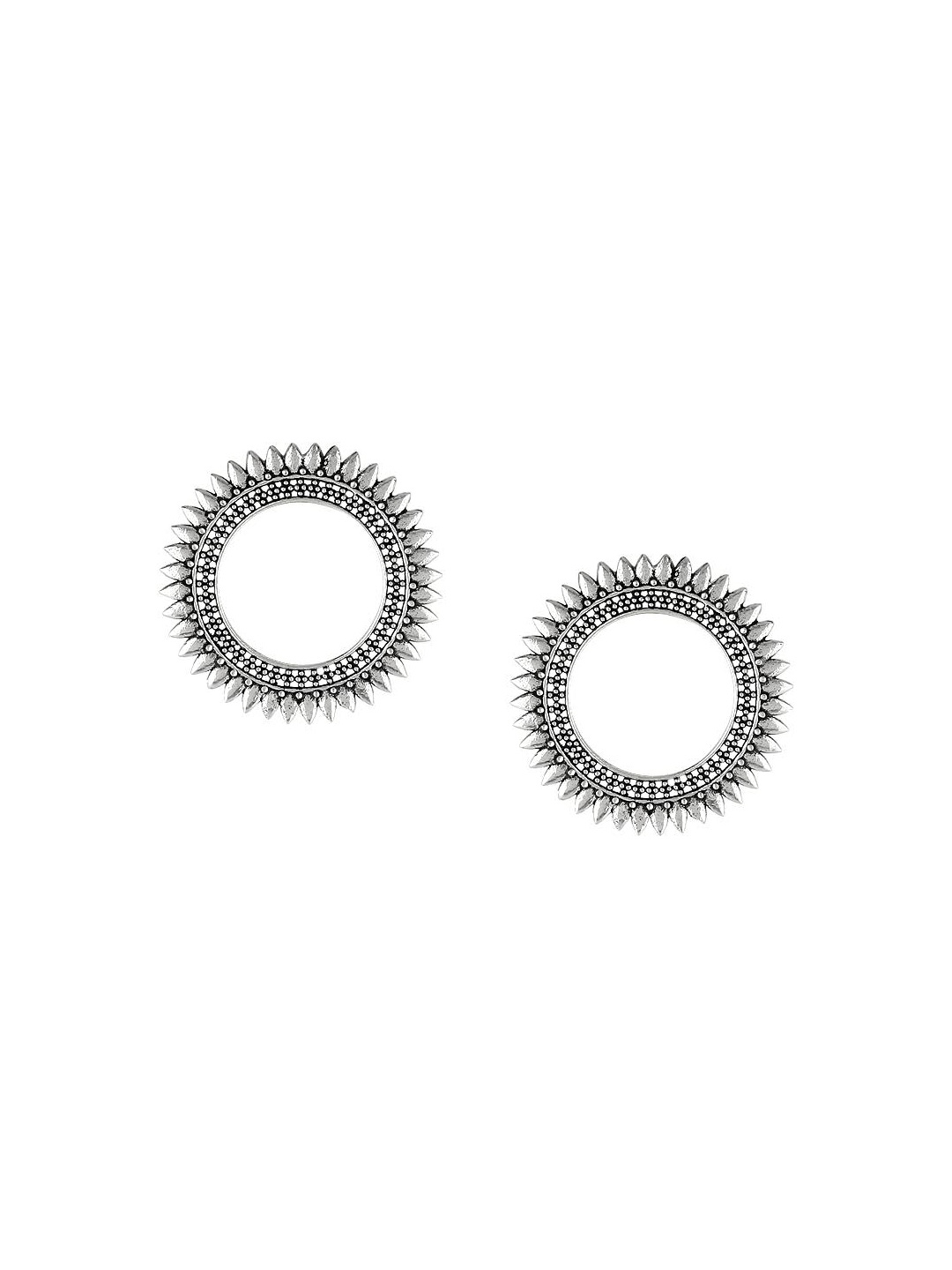 

Adwitiya Collection Silver-Toned Contemporary Studs Earrings