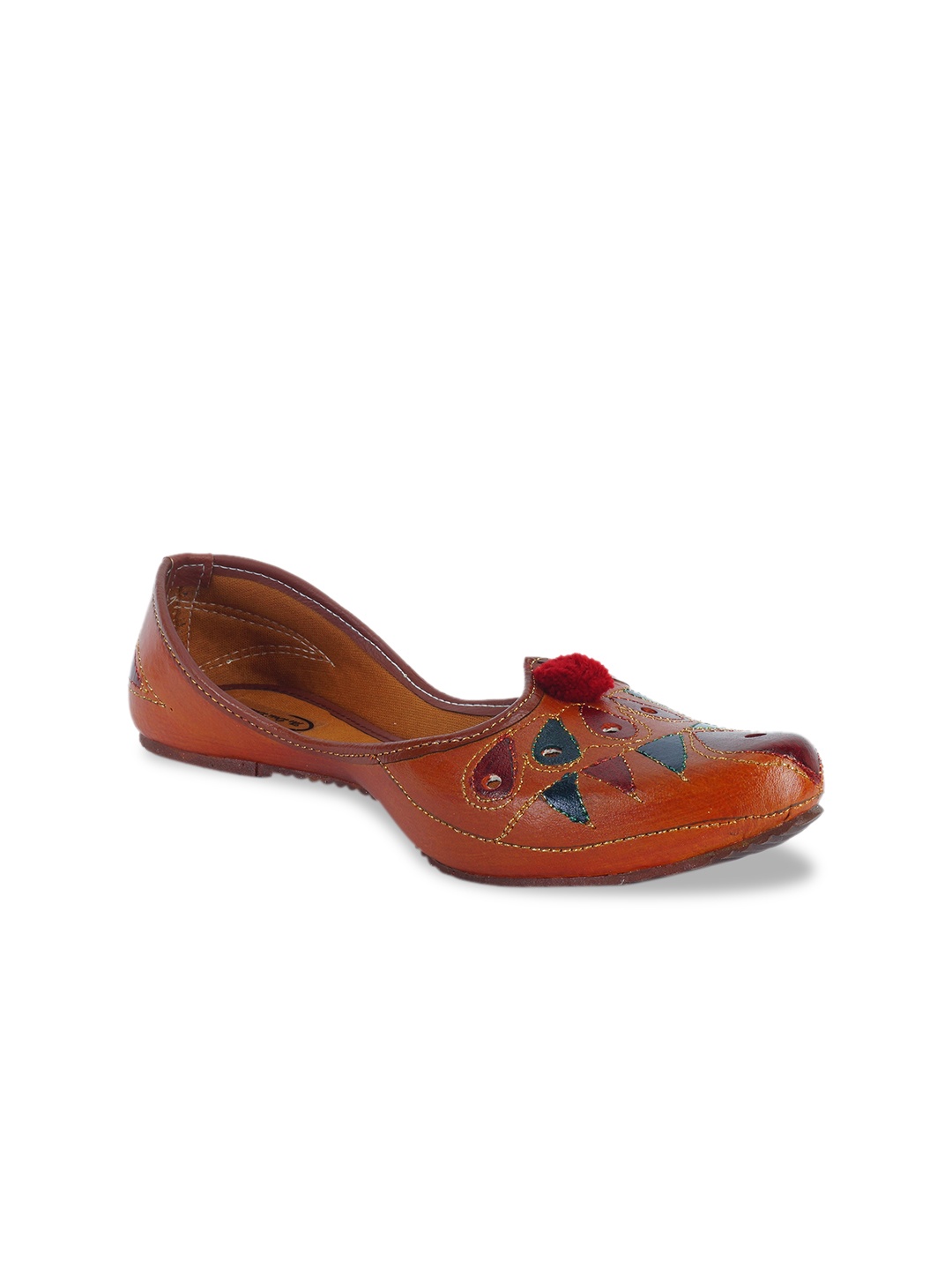 

The Desi Dulhan Women Brown Mojaris Flats