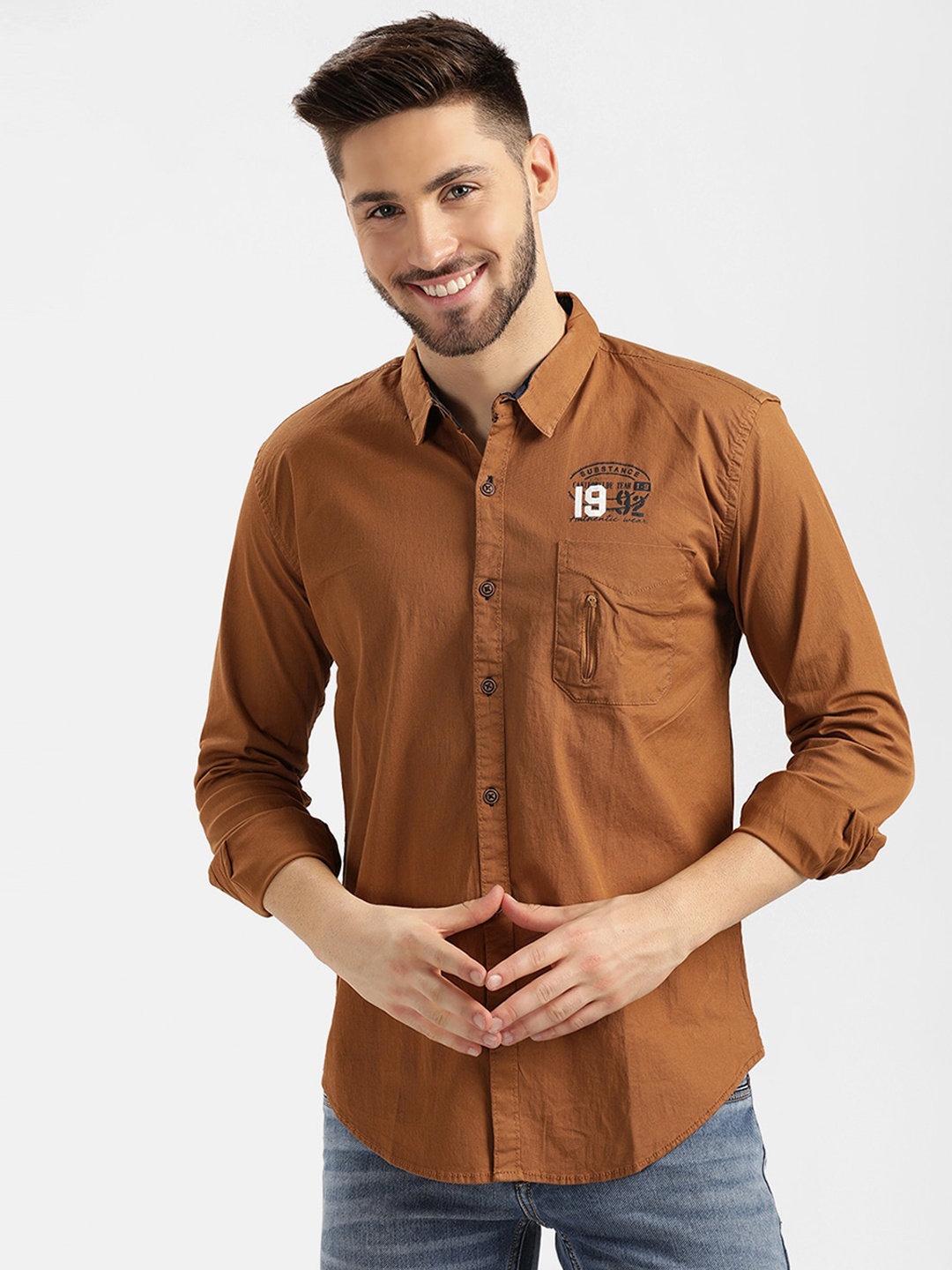 

V2 Value & Variety Men Brown Casual Shirt