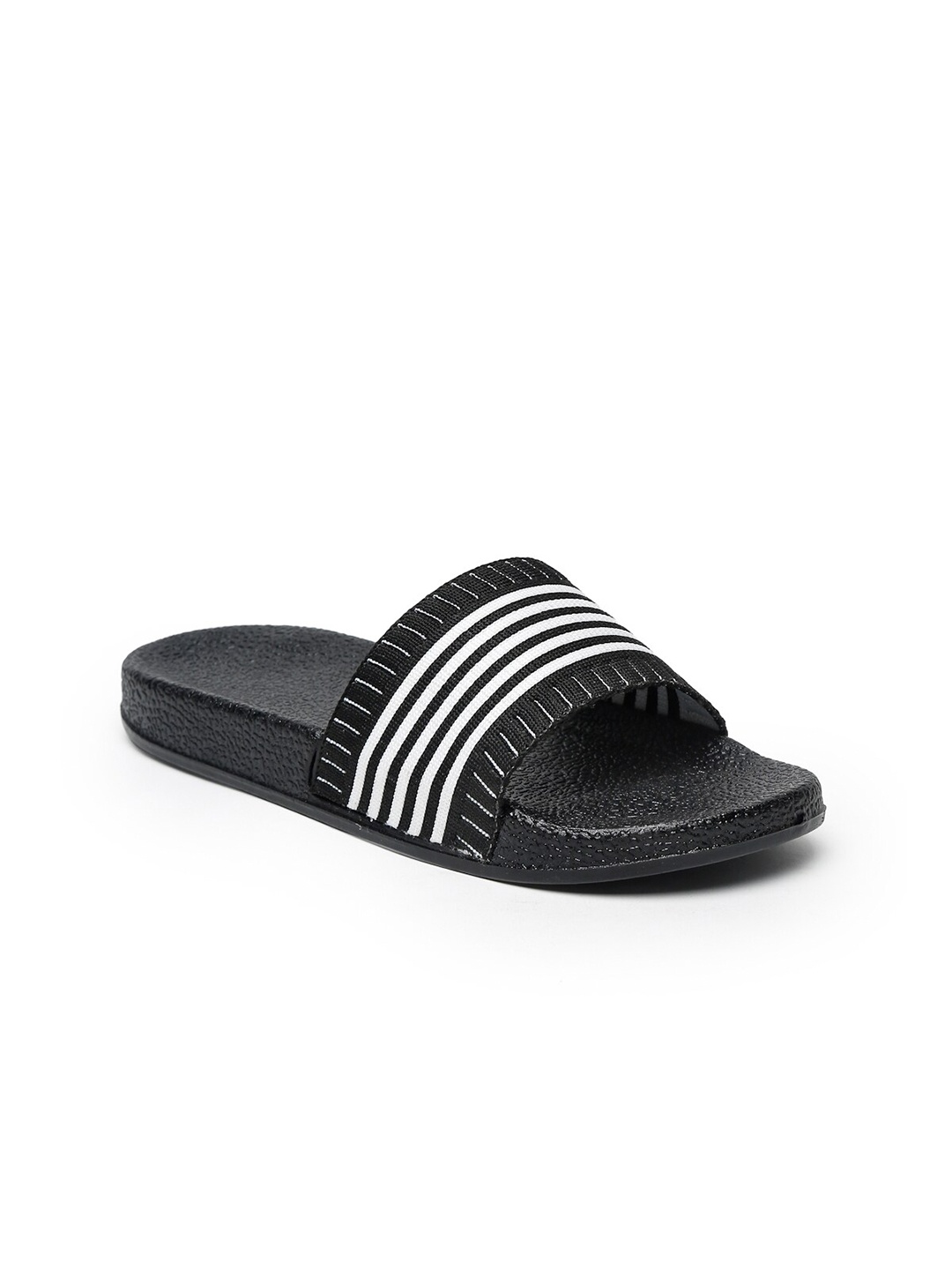 

Misto Women Black & White Striped Sliders