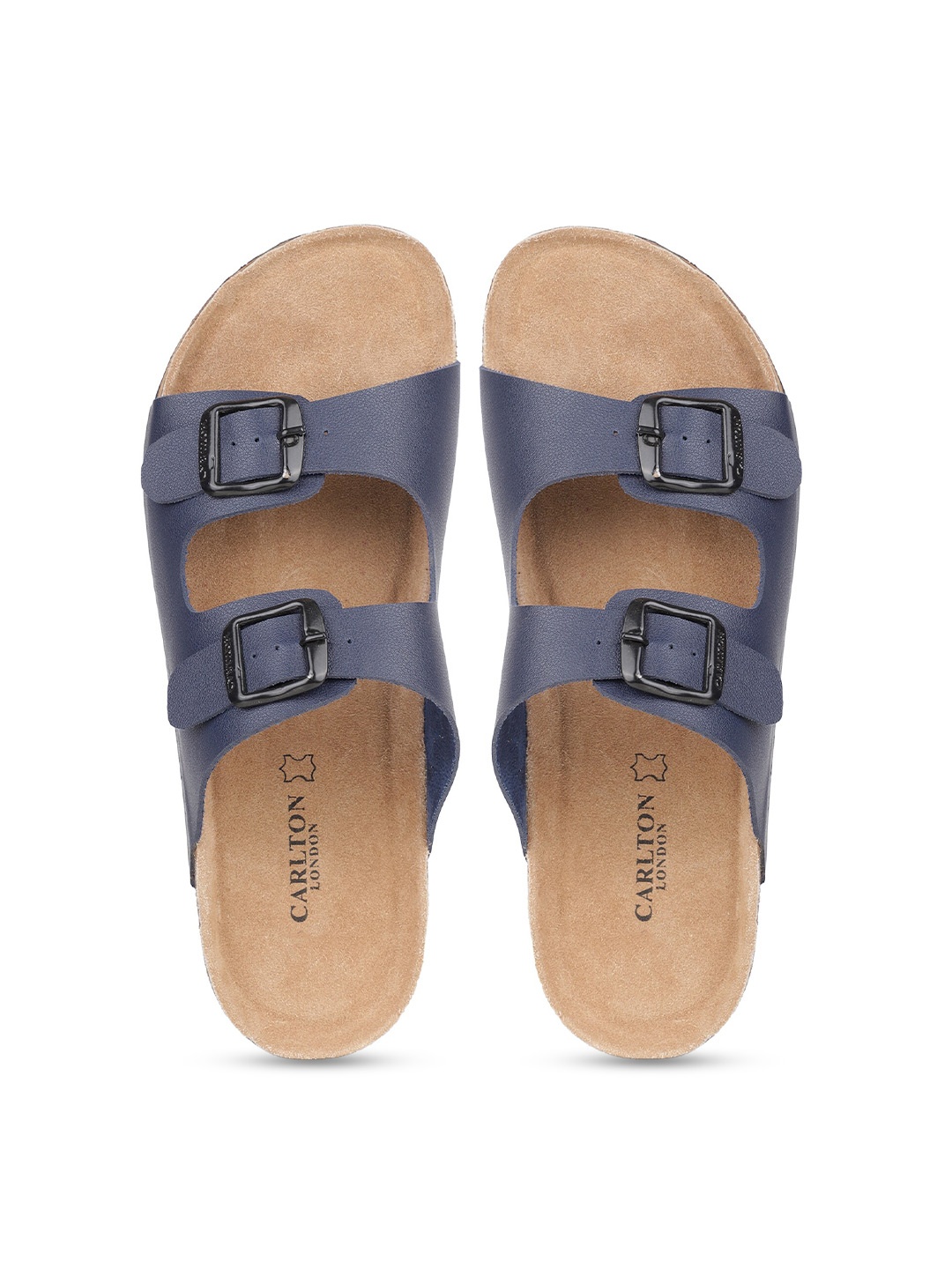

Carlton London Men Navy Blue & Brown Comfort Sandals