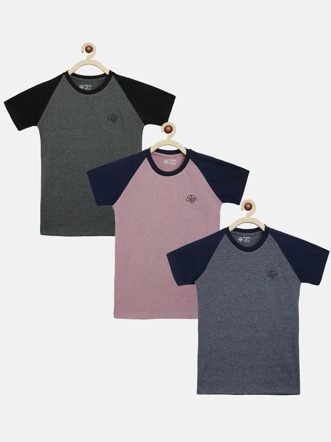 

CHIMPRALA Boys Pack Of 3 Colourblocked T-shirt, Multi