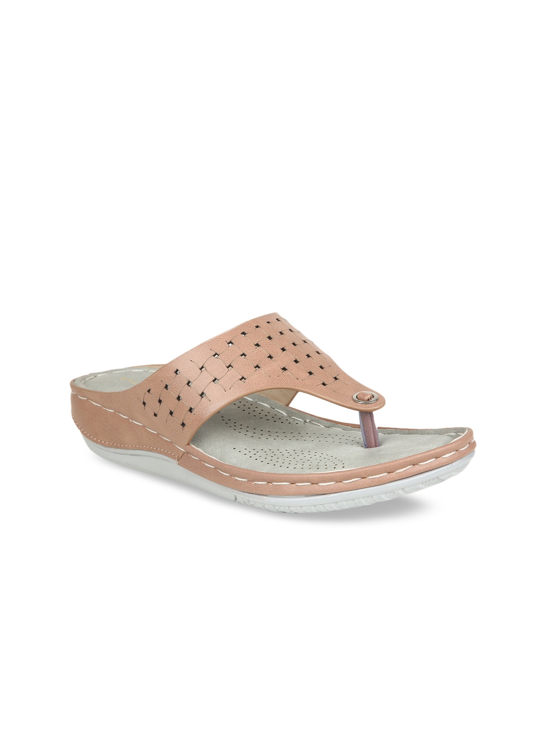 

VALIOSAA Pink Comfort Sandals with Laser Cuts
