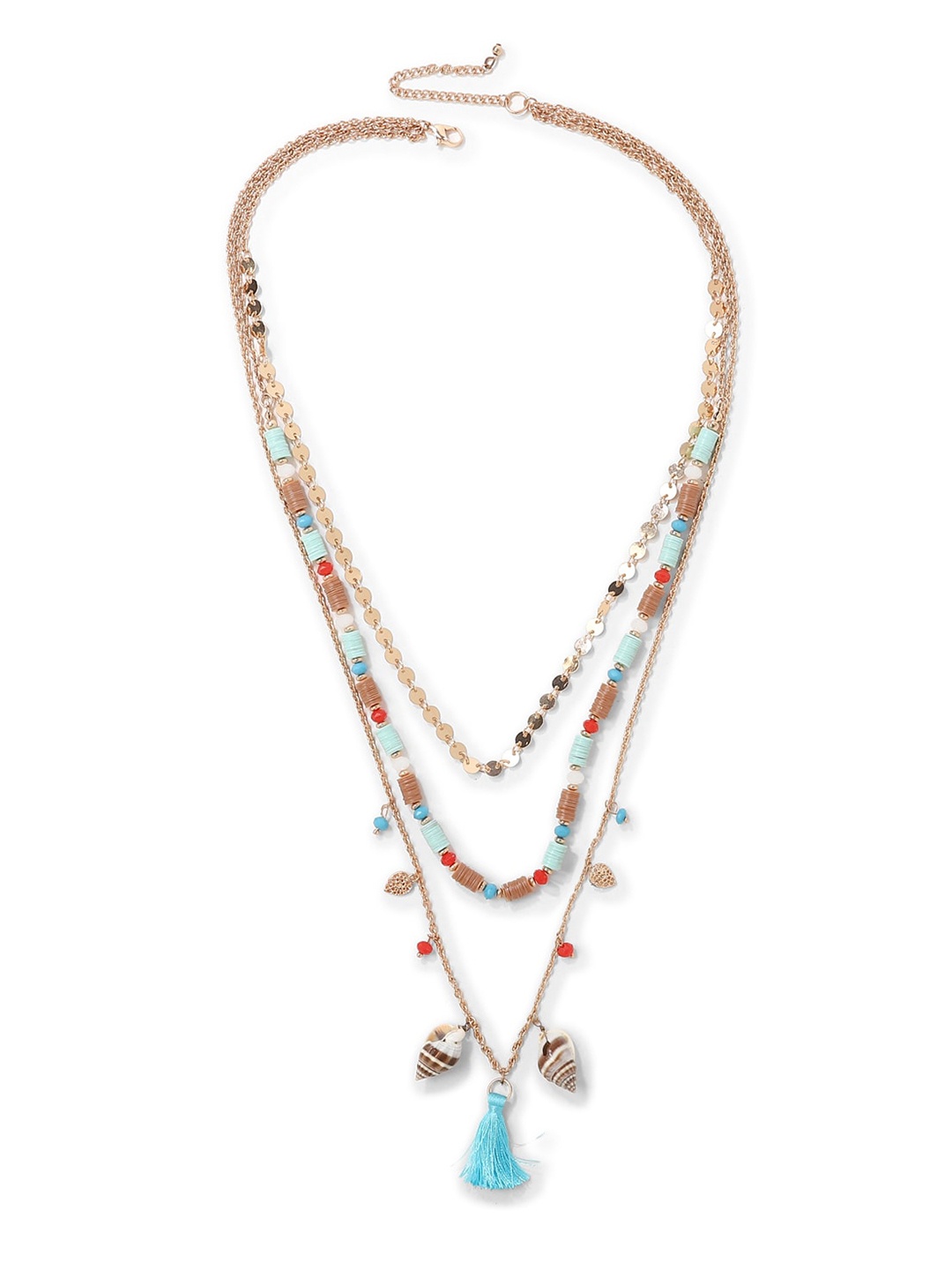 FOREVER 21 Gold & Blue Layered Necklace