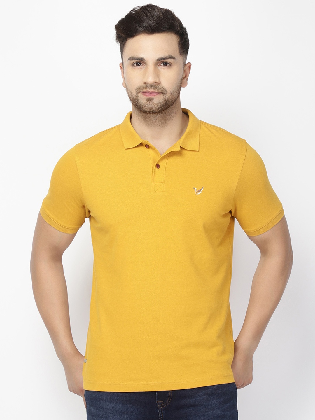 

Blackberrys Men Yellow Polo Collar Slim Fit T-shirt