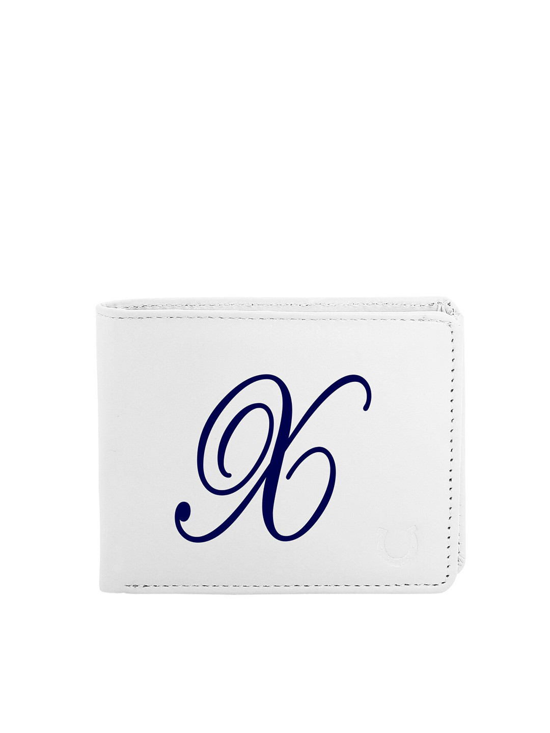 

Blacksmith Men White & Navy Blue Typography Printed PU Two Fold Wallet with SD Card Holder