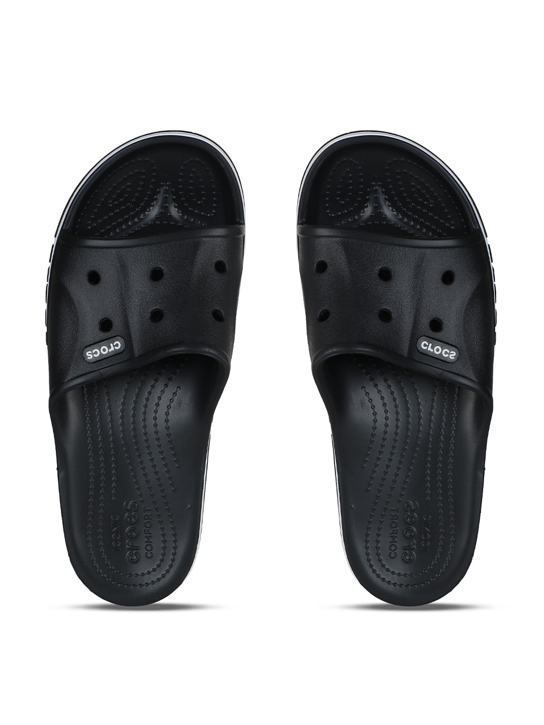 

Crocs Unisex Black & White Croslite Sliders