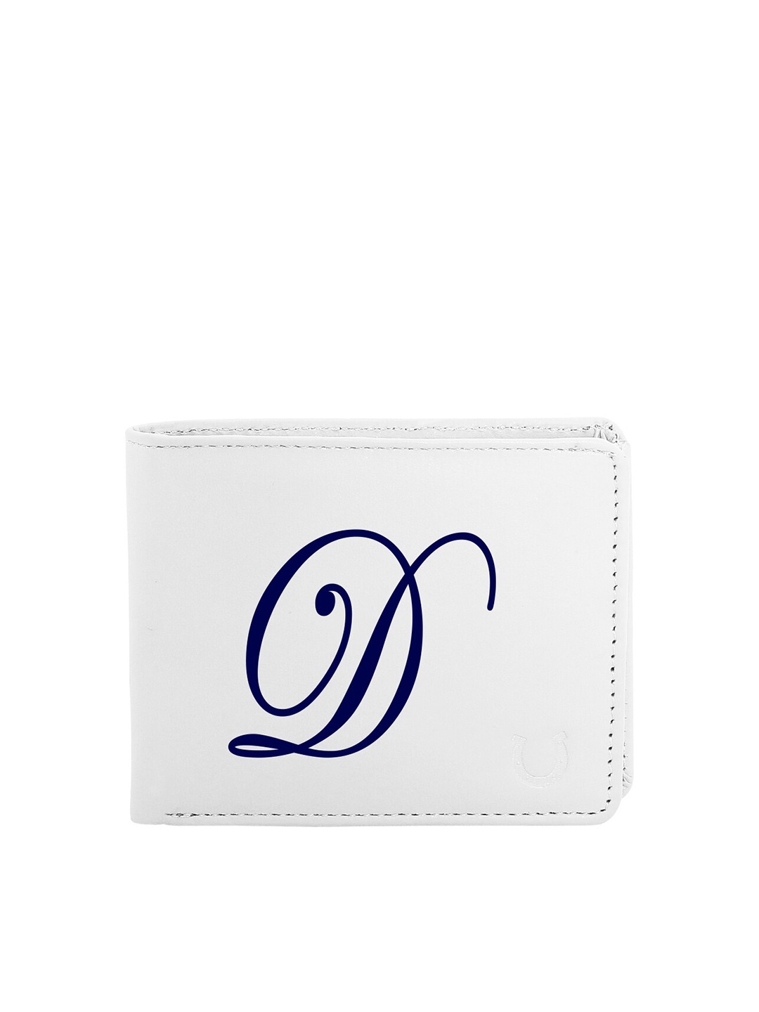 

Blacksmith Men White & Navy Blue Typography Printed PU Two Fold Wallet with SD Card Holder