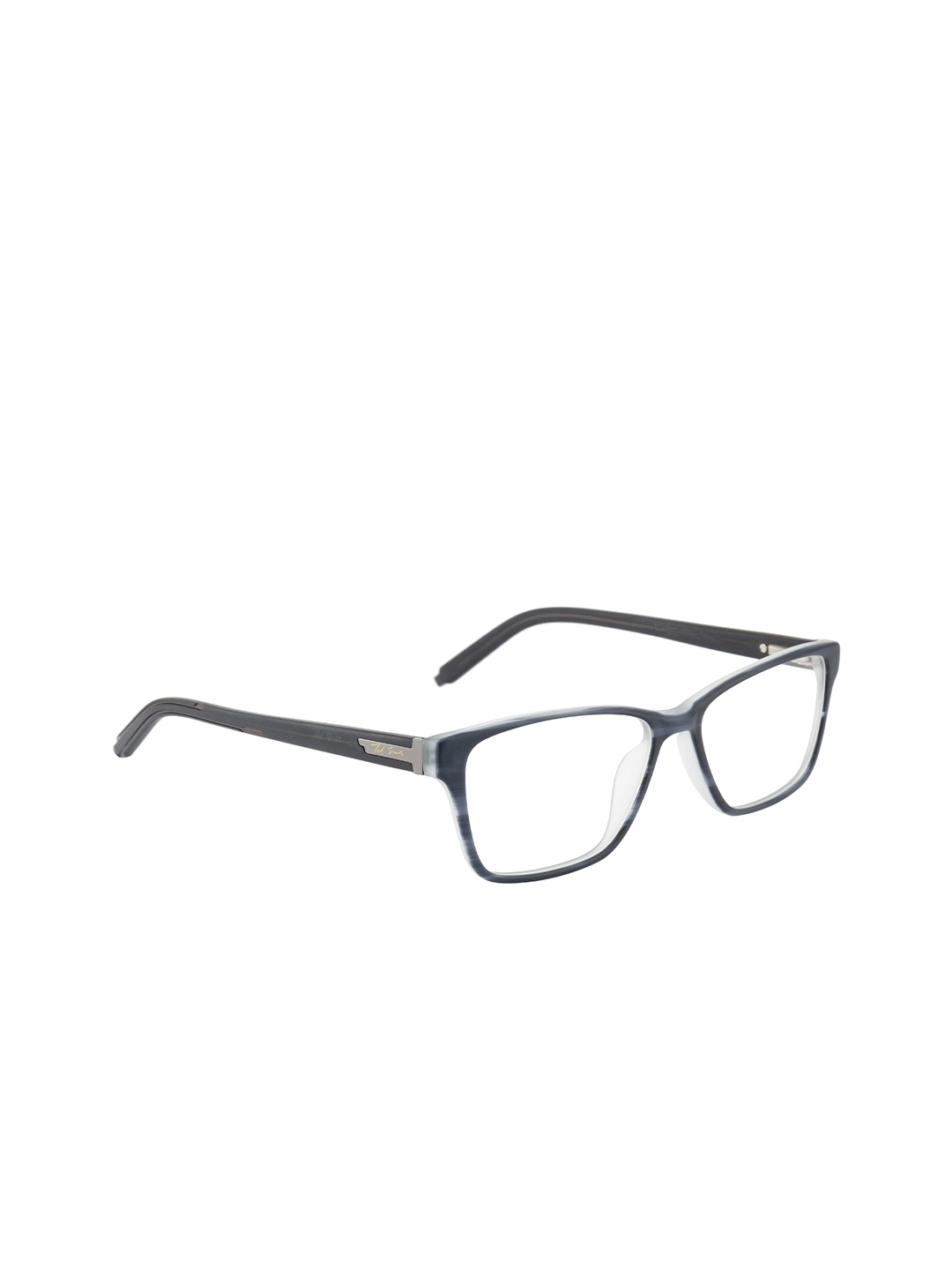 Ted Smith Unisex Grey & Black Full Rim Wayfarer Frames