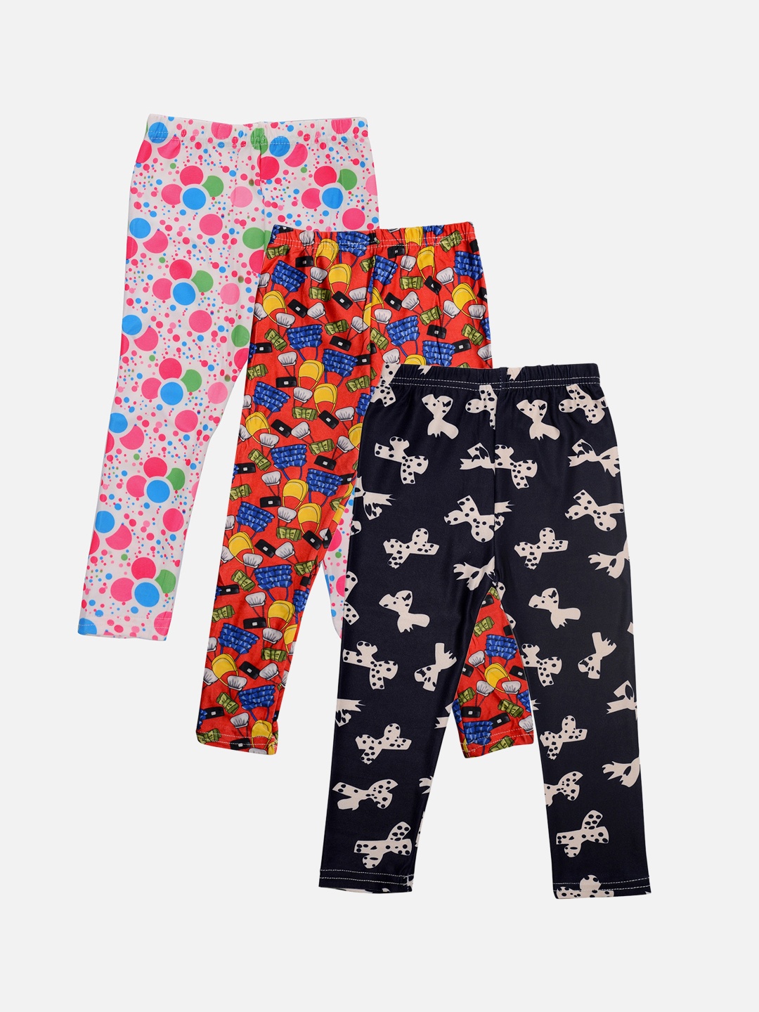 TINY HUG Girls Assorted Set of 3 Printed Tights