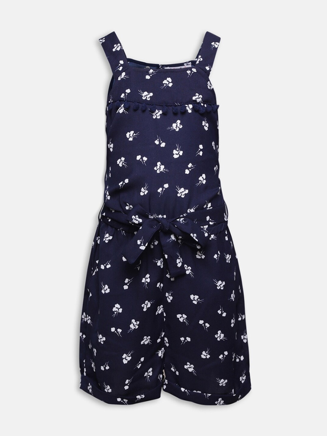 

Oxolloxo Girls Navy Blue & White Printed Jumpsuit