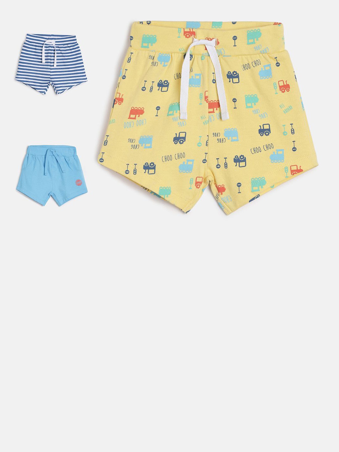 

MINI KLUB Boys Pack of 3 Printed Mid-Rise Regular Shorts, Multi