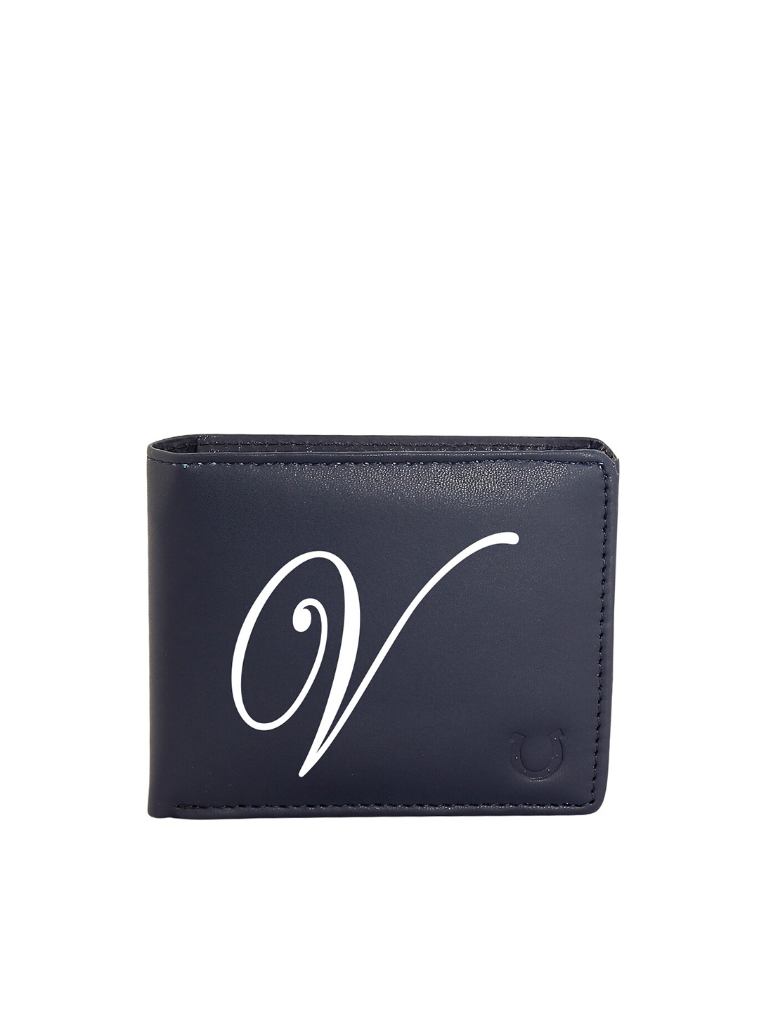 

Blacksmith Men Navy Blue & White Typography Printed PU Two Fold Wallet with SD Card Holder