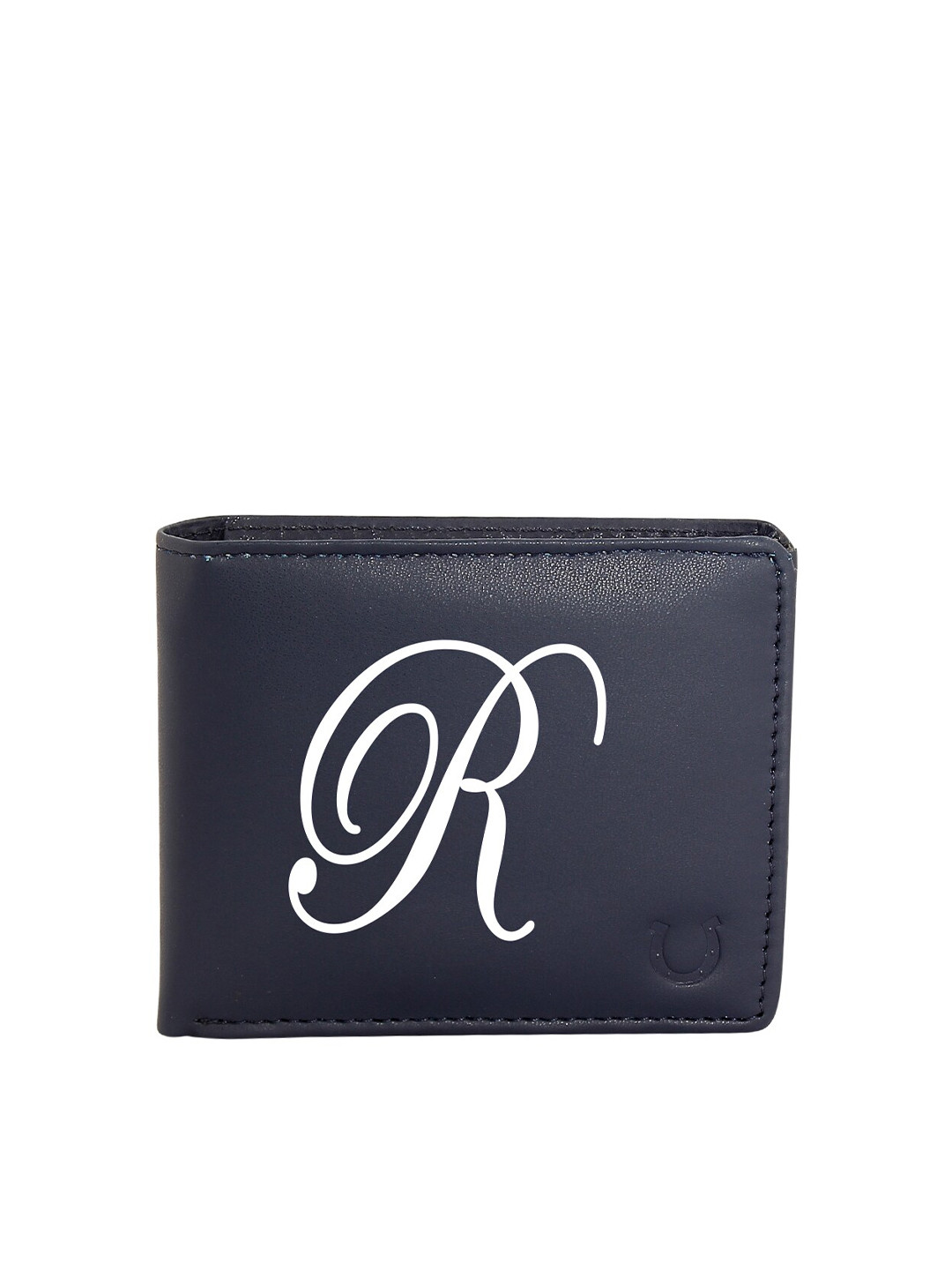 

Blacksmith Men Navy Blue & White Typography Printed PU Two Fold Wallet with SD Card Holder