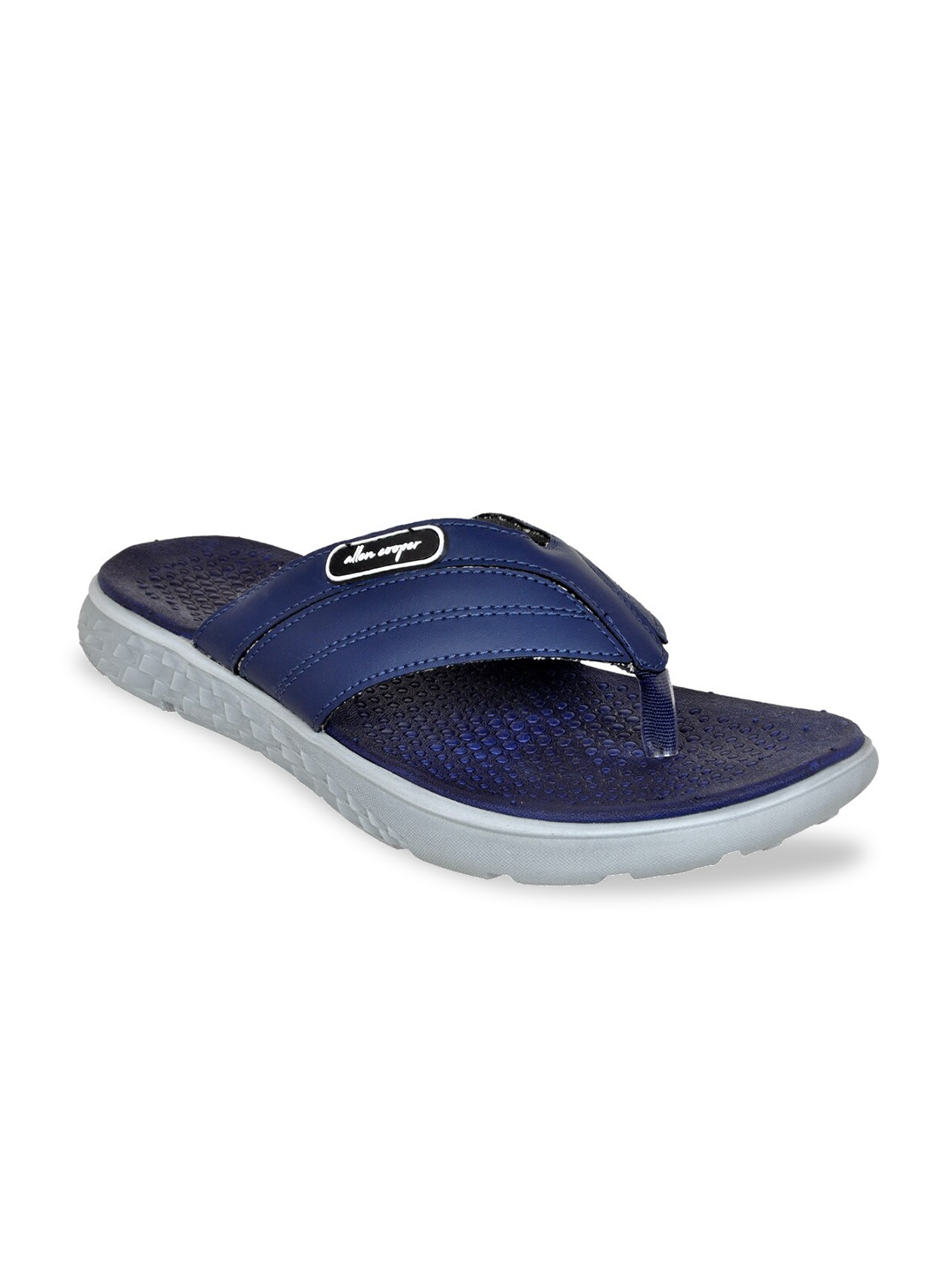

Allen Cooper Men Blue & Black Thong Flip-Flops
