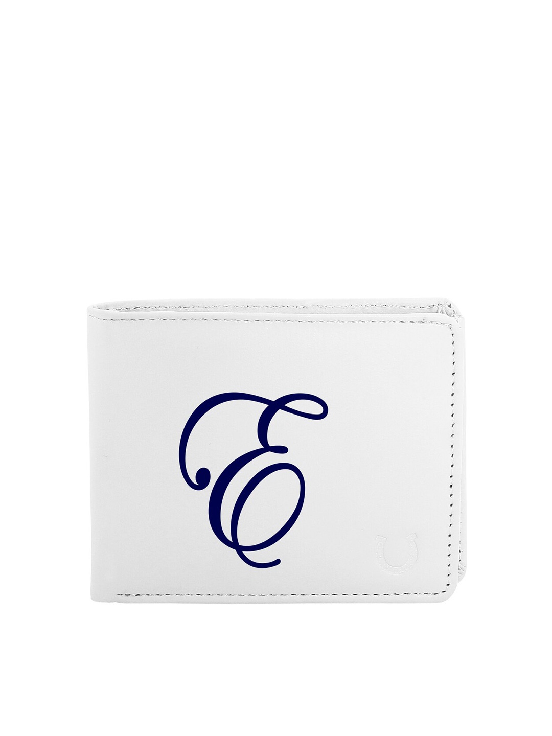 

Blacksmith Men White & Navy Blue Typography Printed PU Two Fold Wallet with SD Card Holder