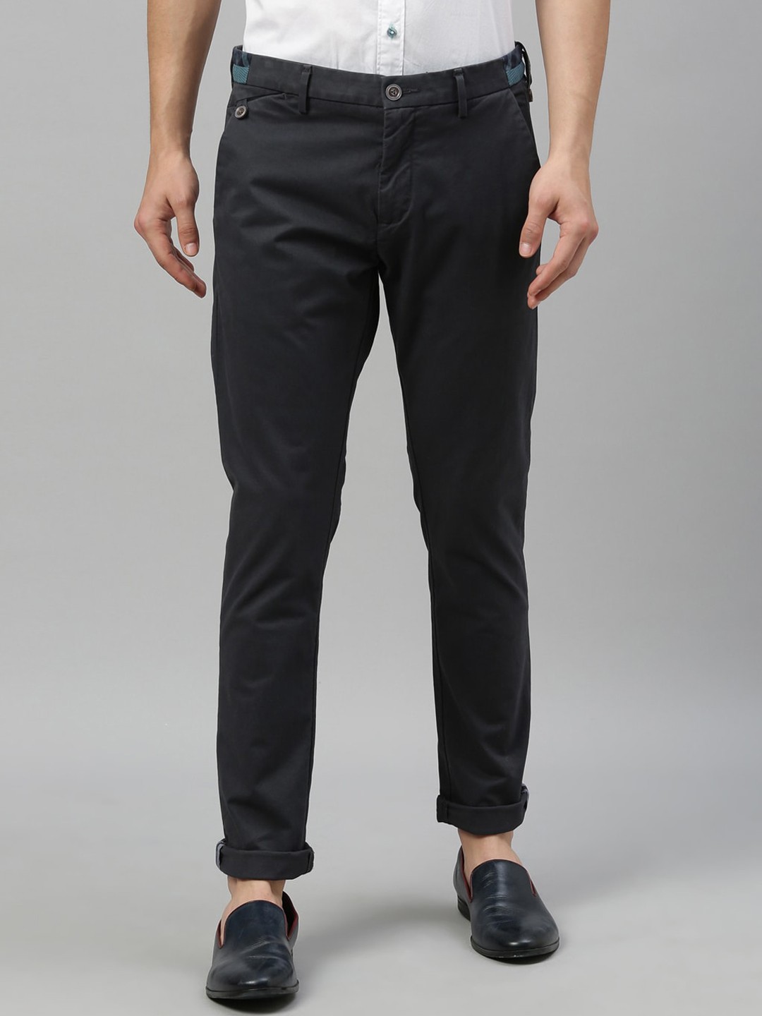 

RARE RABBIT Daro-S Mid-Rise Charcoal Slim Fit Trouser