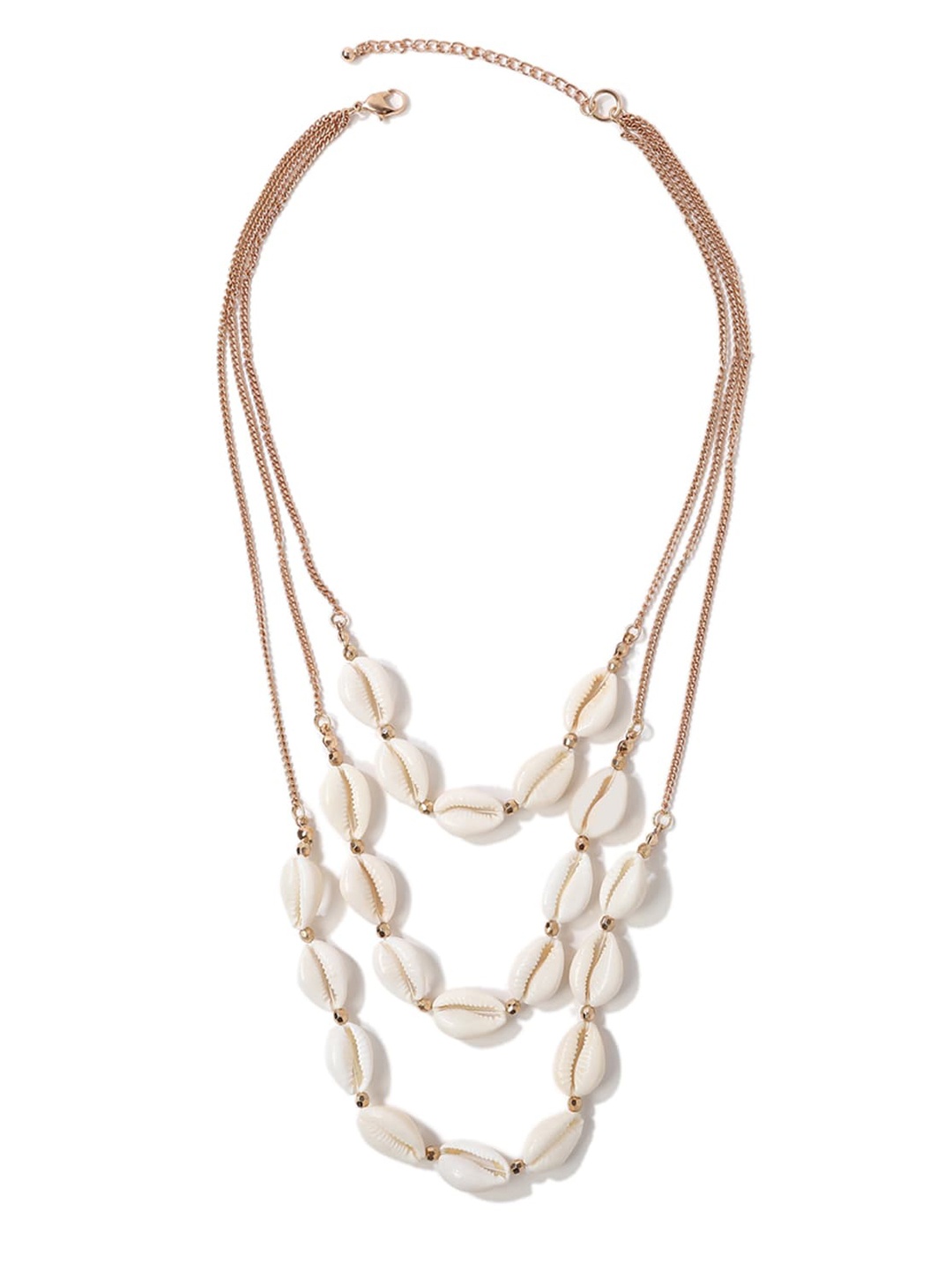 

FOREVER 21 Gold & White Shell Layered Necklace