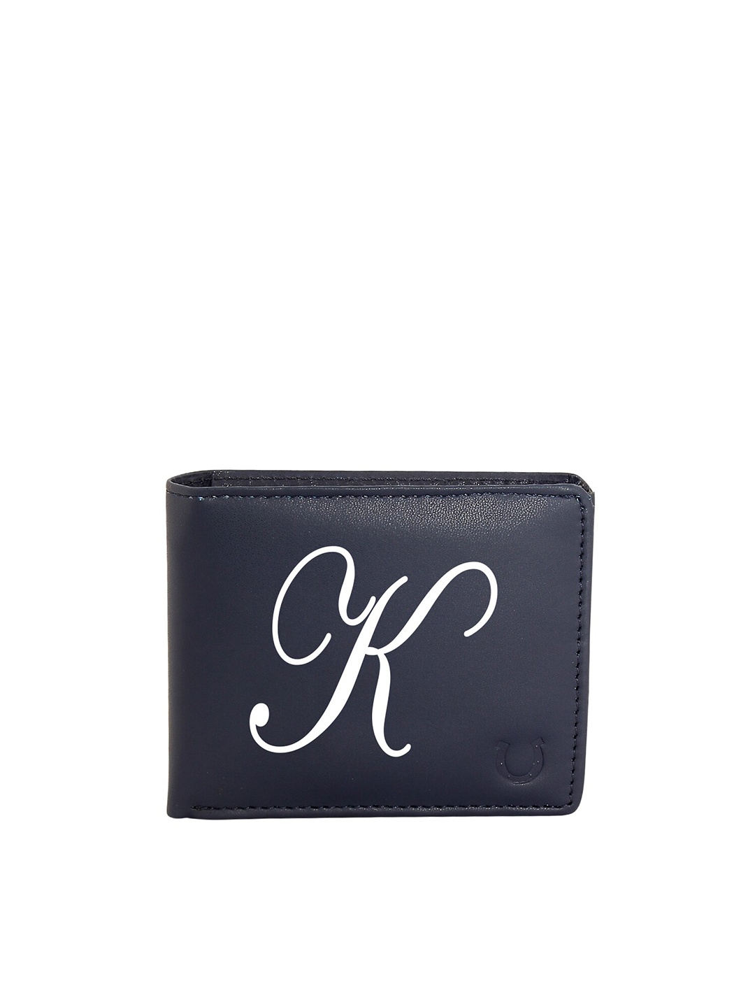 

Blacksmith Men Navy Blue & White Typography Printed Two Fold Wallet with SD Card Holder
