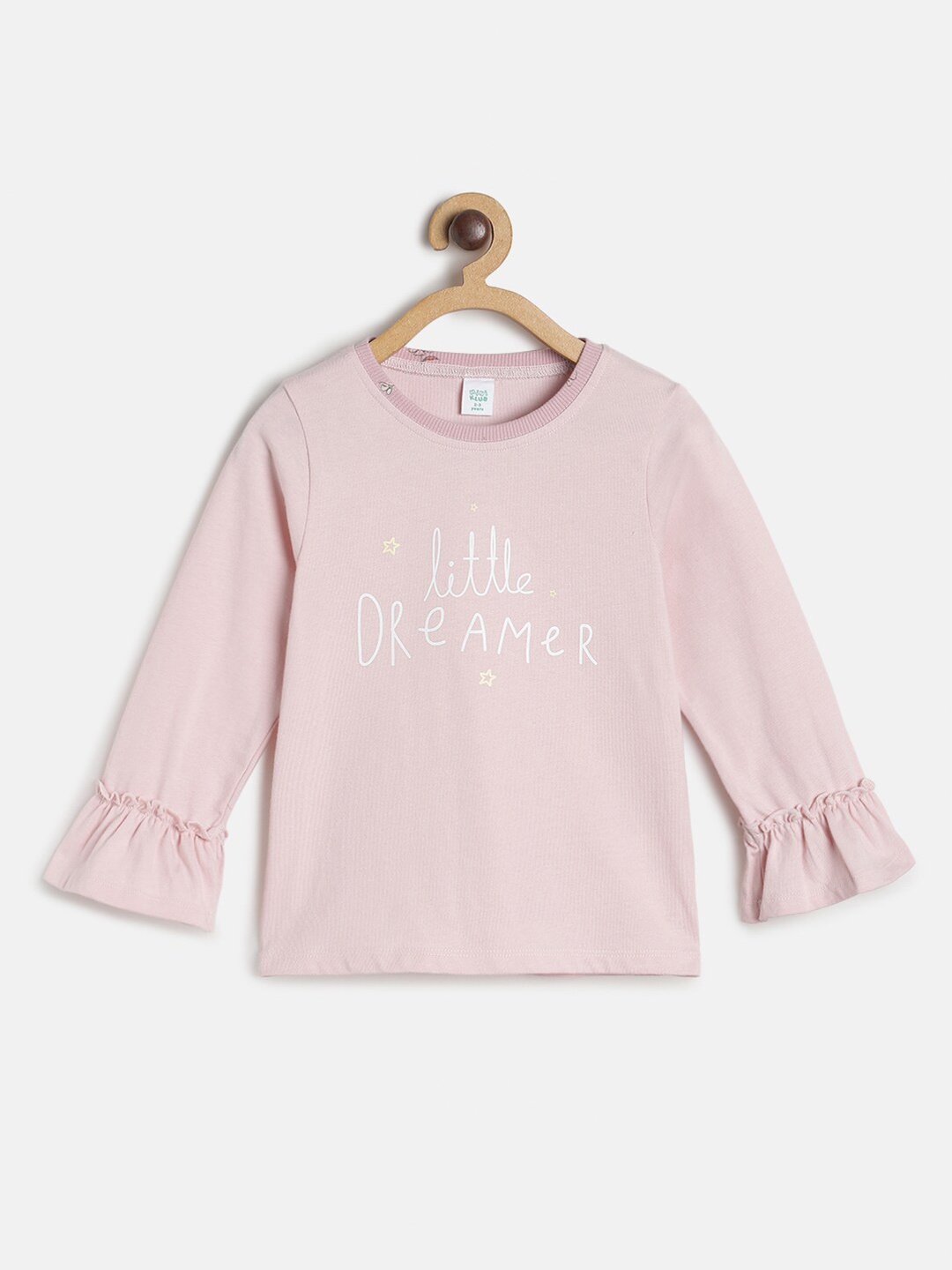 

MINI KLUB Kids-Girls Pink Bell Sleeve Regular Top