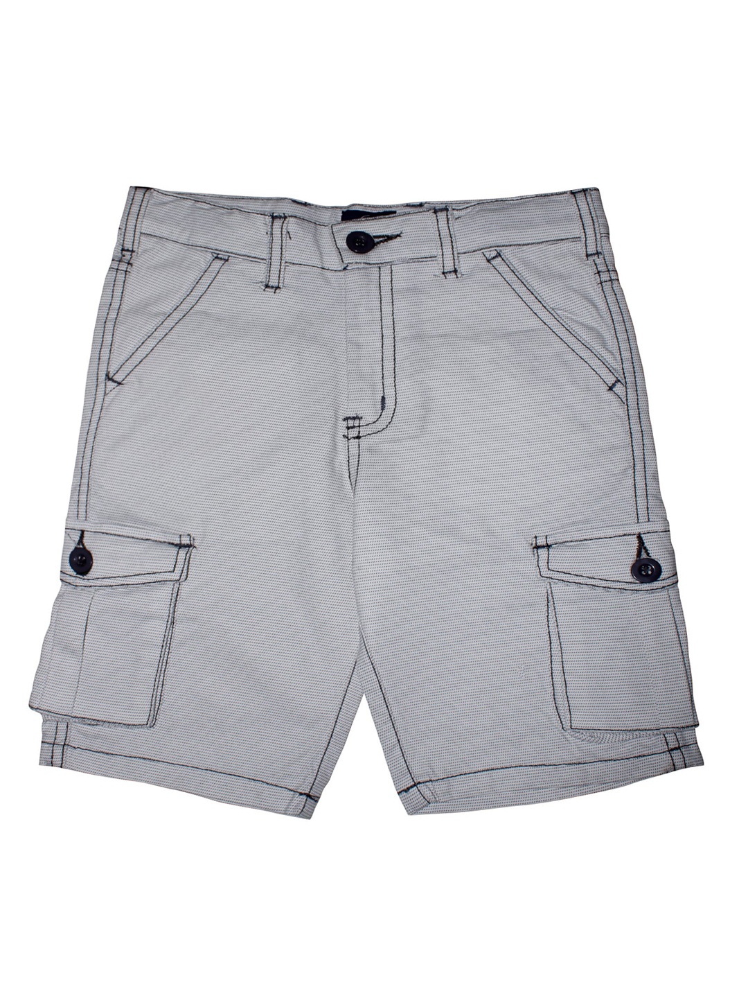 

KiddoPanti Boys Grey Mid-Rise Cargo Shorts