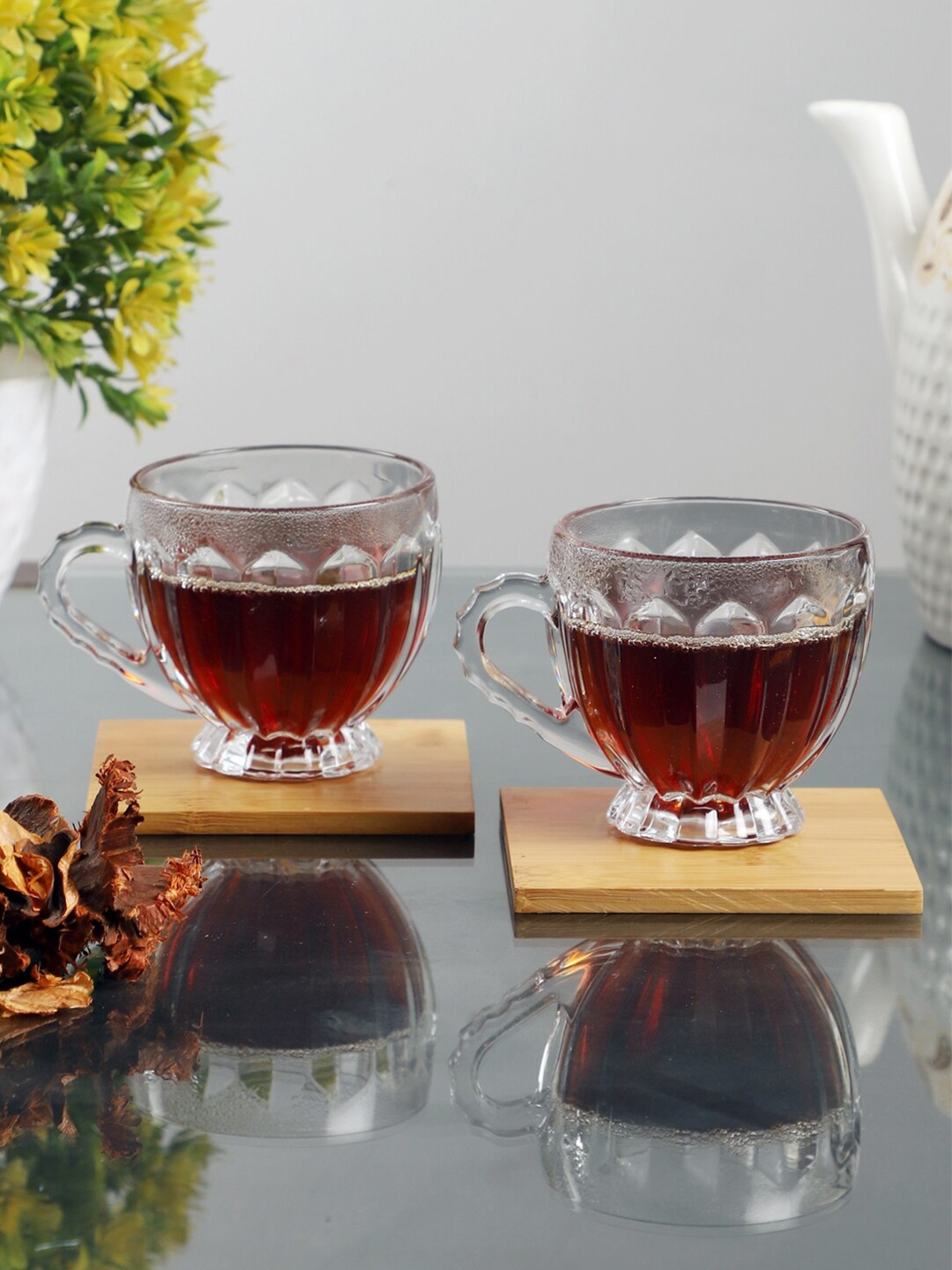 

ceradeco Transparent Solid 6-Pieces Glass Transparent Cups Set