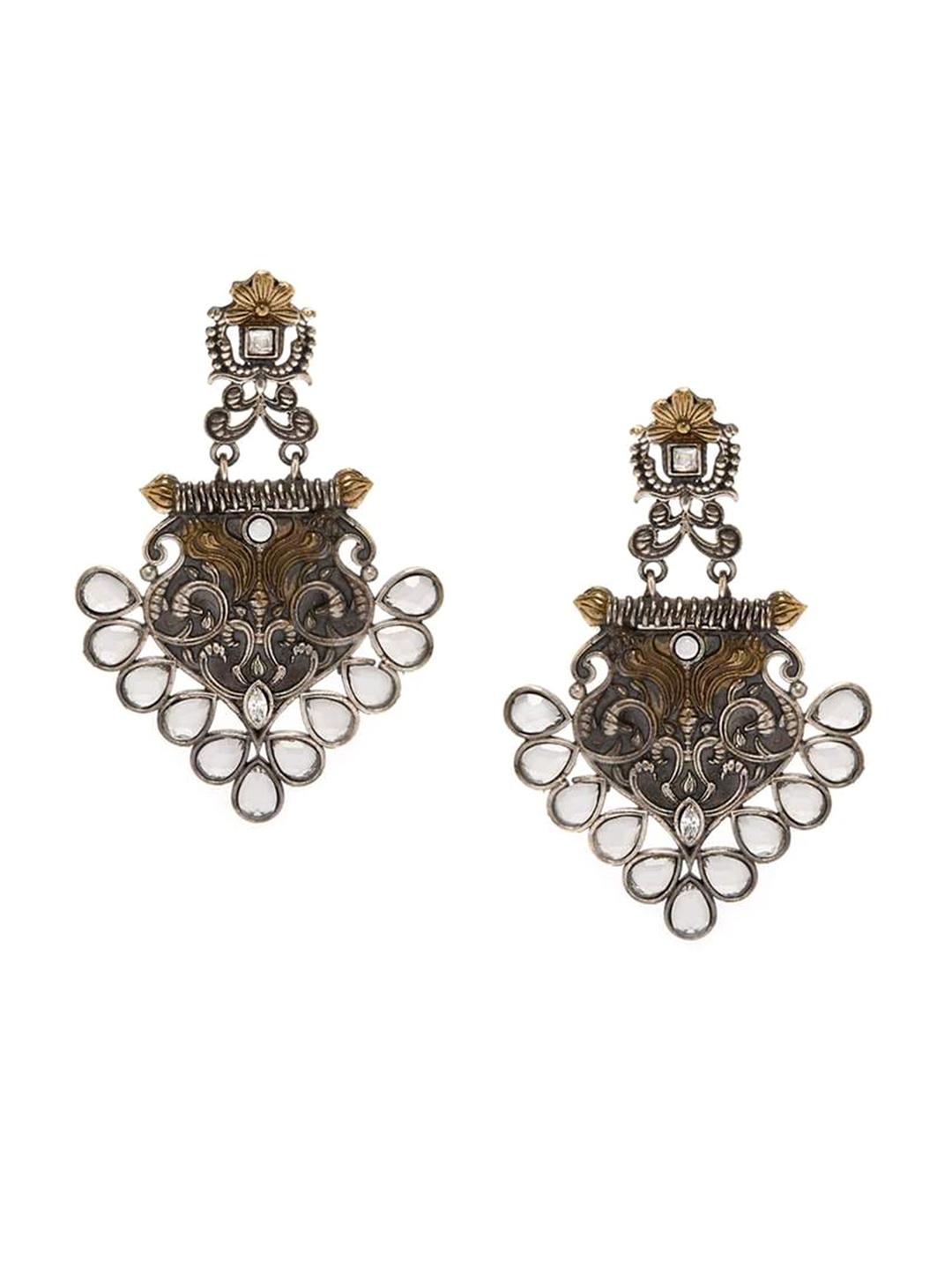 

Rubans Silver-Toned Classic Drop Earrings