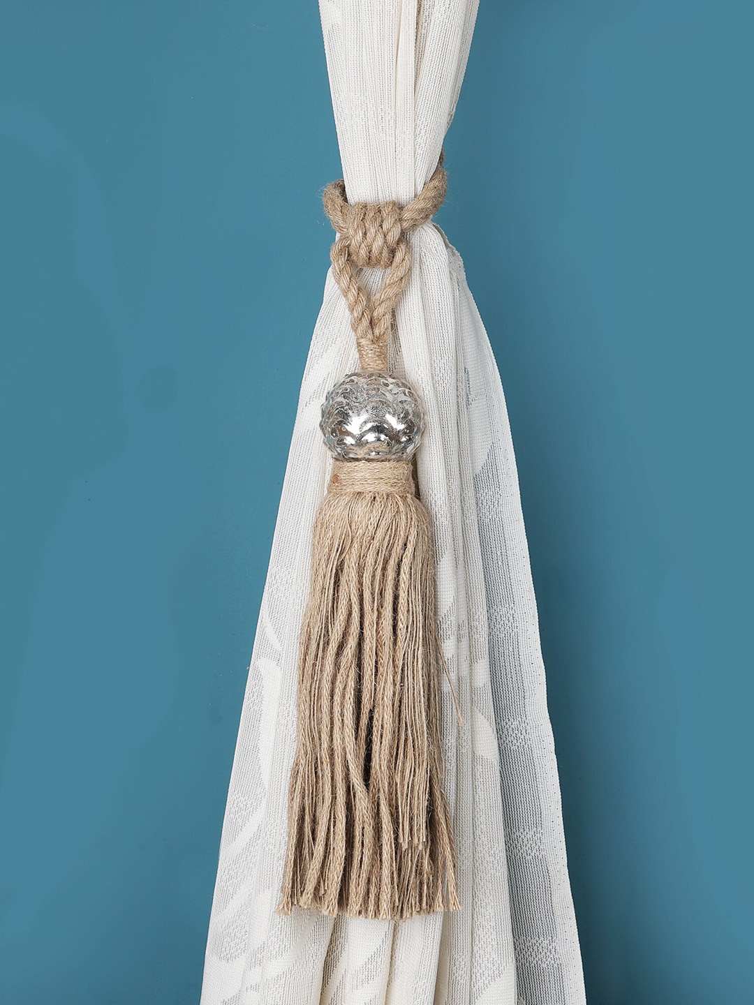 

The Decor Mart Set Of 2 Beige Tasseled Curtain Tie-Backs