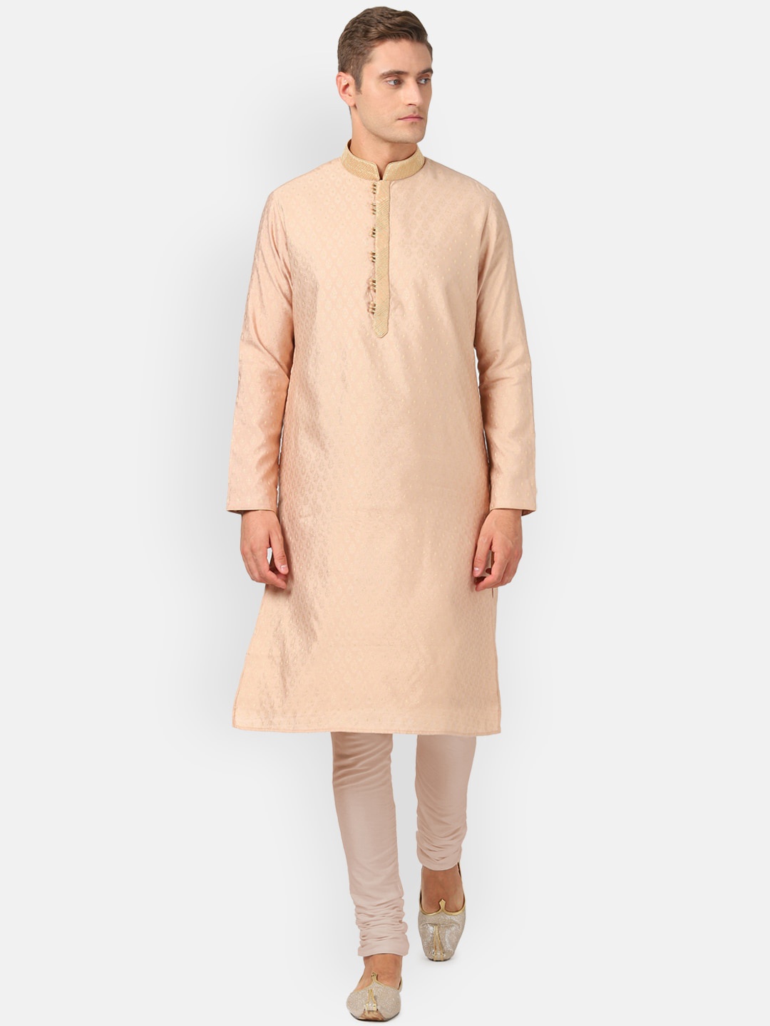 

Louis Philippe Men Peach Kurta with Churidar