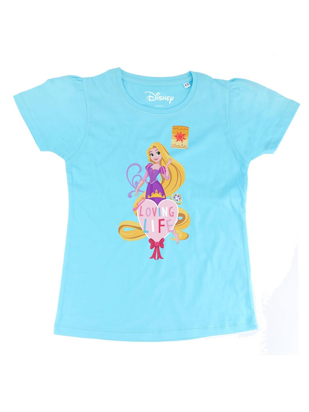 

Disney by Wear Your Mind Blue & Purple Rapunzel Print Regular Top