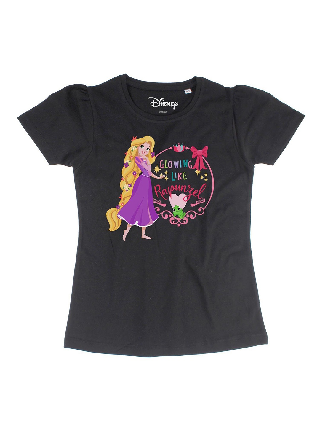 

Disney by Wear Your Mind Black Pure Cotton Disney Princess Regular Top