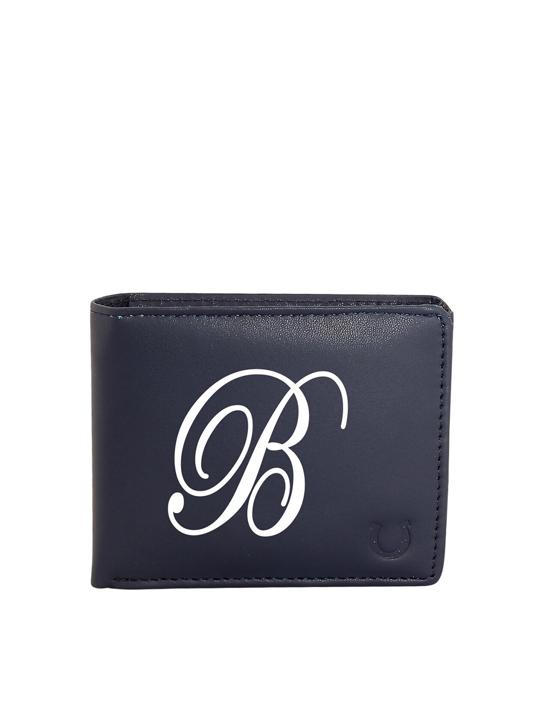 

Blacksmith Men Blue & White Typography Printed PU Two Fold Wallet with SD Card Holder
